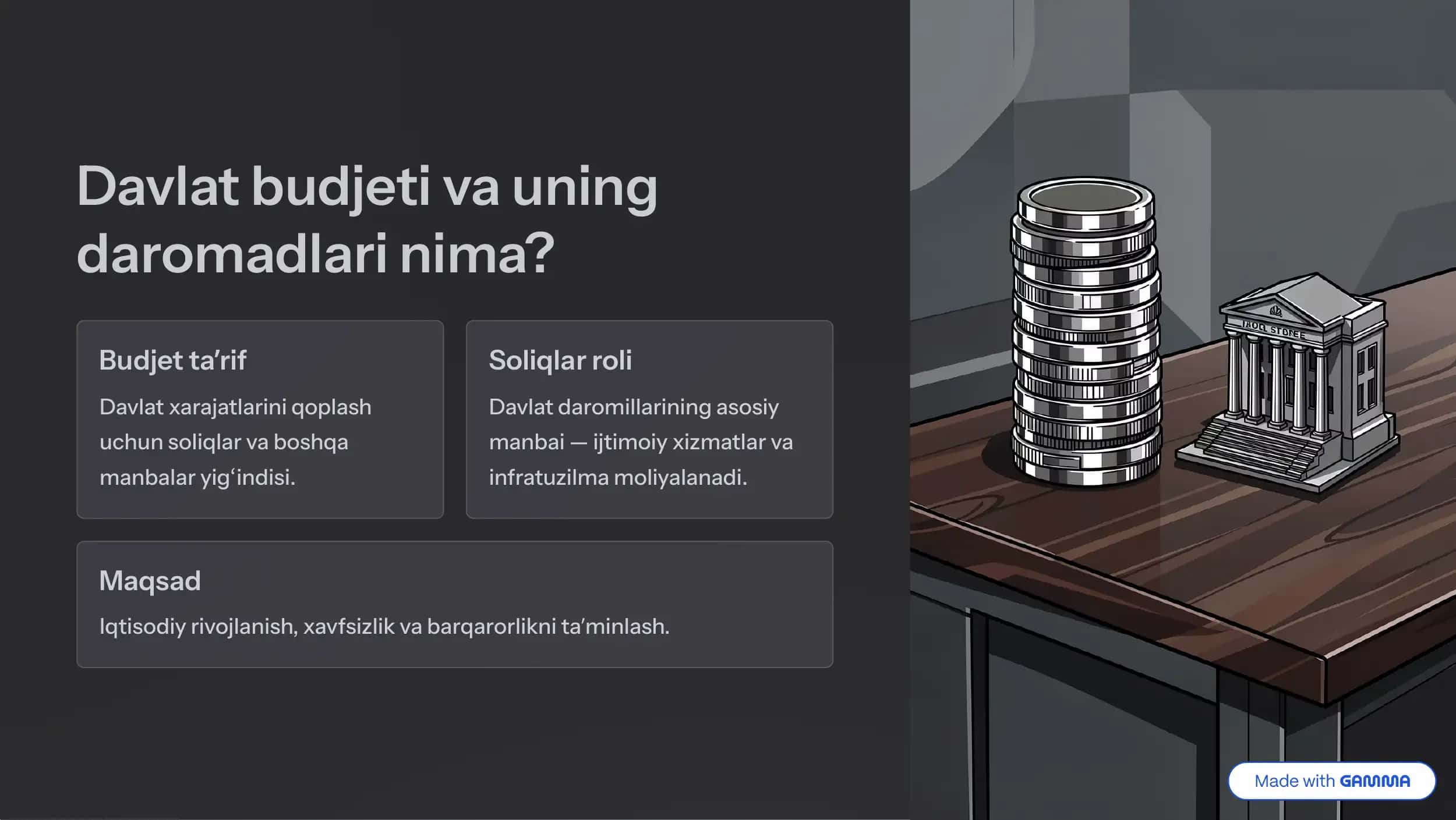 Davlat budjeti daromadlarini shakllantirishda soliqlarning tutgan oʻrni va ahamiyati 2