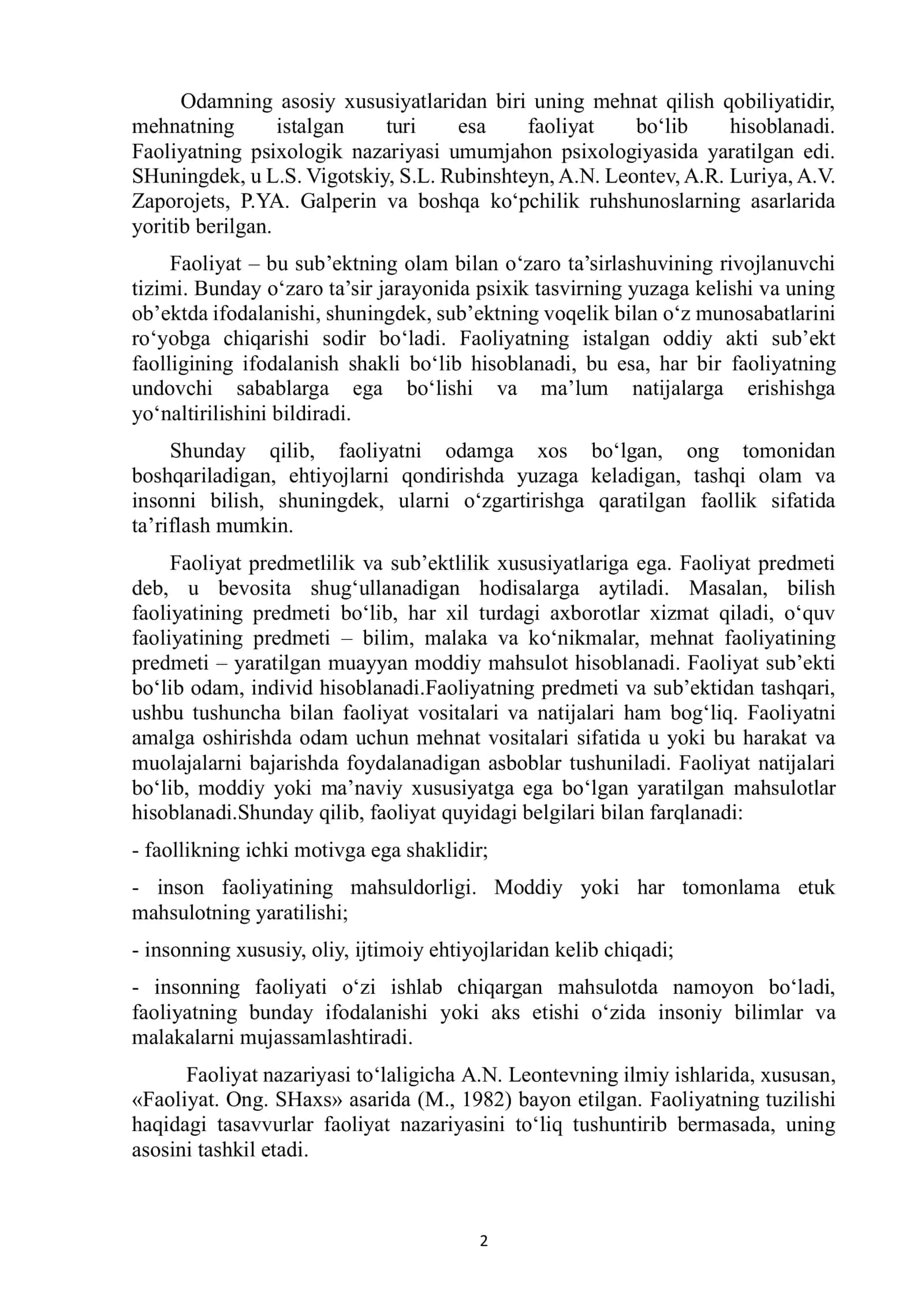 Odamning asosiy xususiyatlaridan biri uning mehnat qilish qobiliyatidir 2