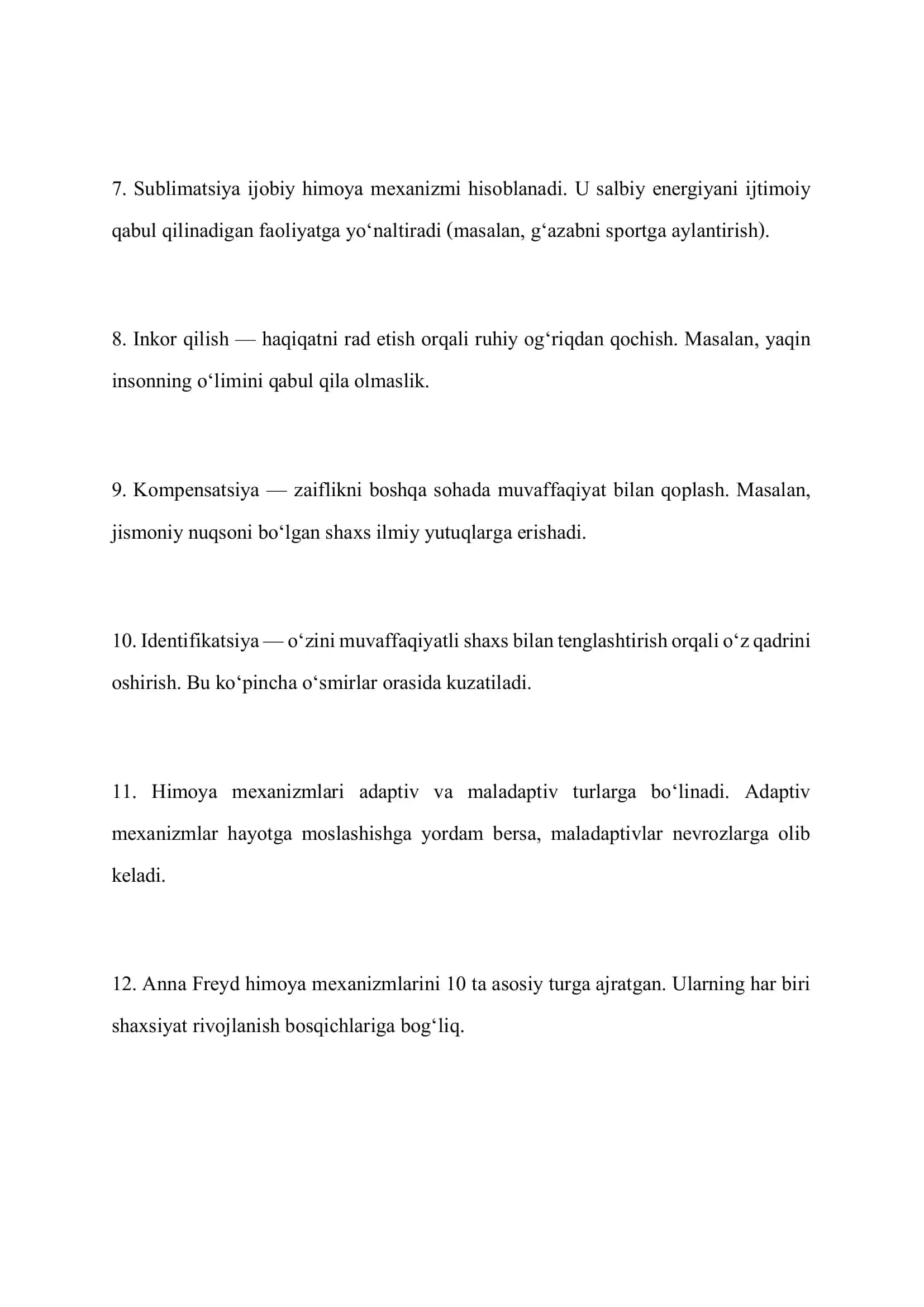 Psixologik himoya mexanizmlari muammosining ilmiy tahlili 2