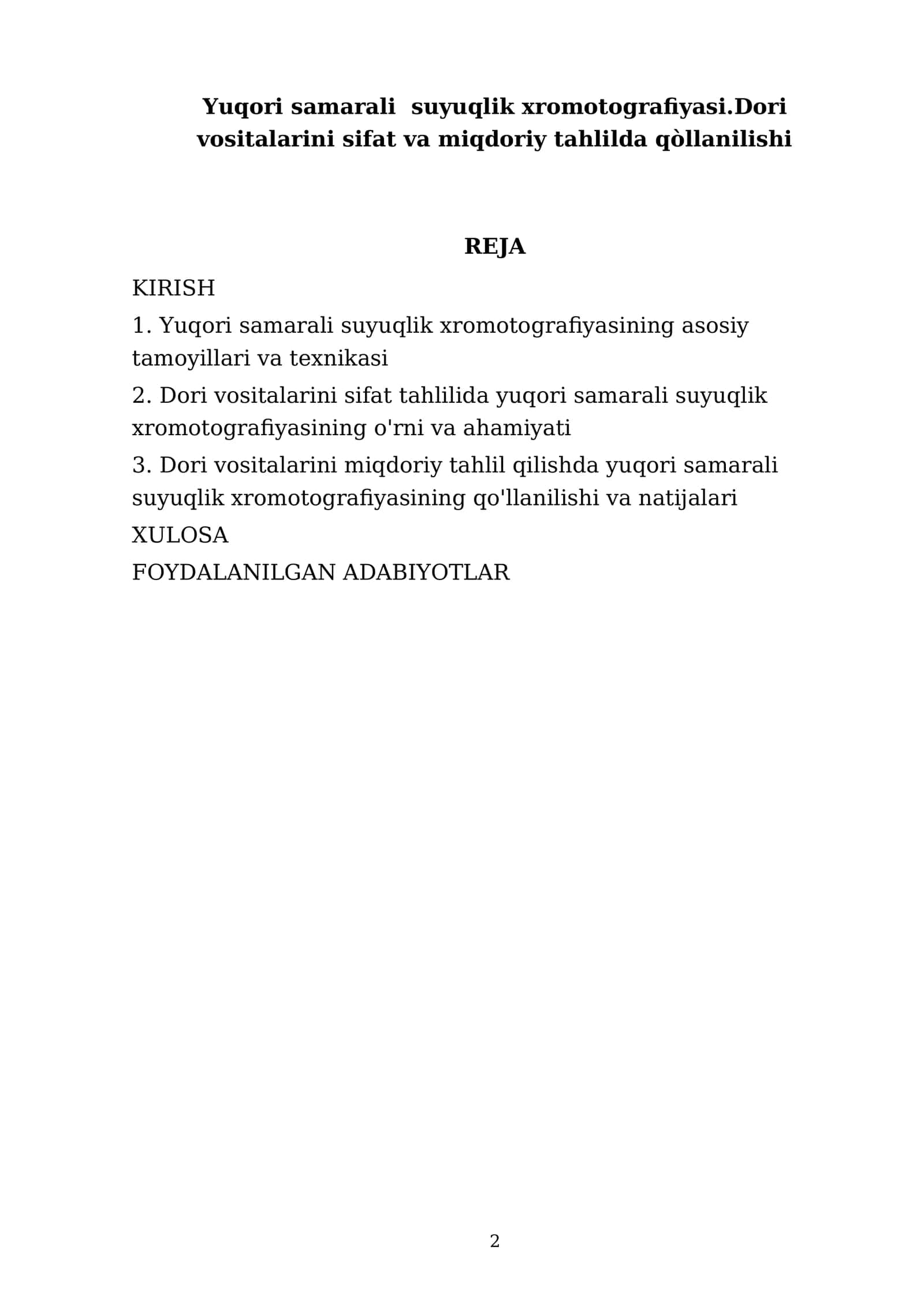 Yuqori samarali suyuqlik xromotografiyasi.Dori vositalarini sifat va miqdoriy tahlilda qòllanilishi 2