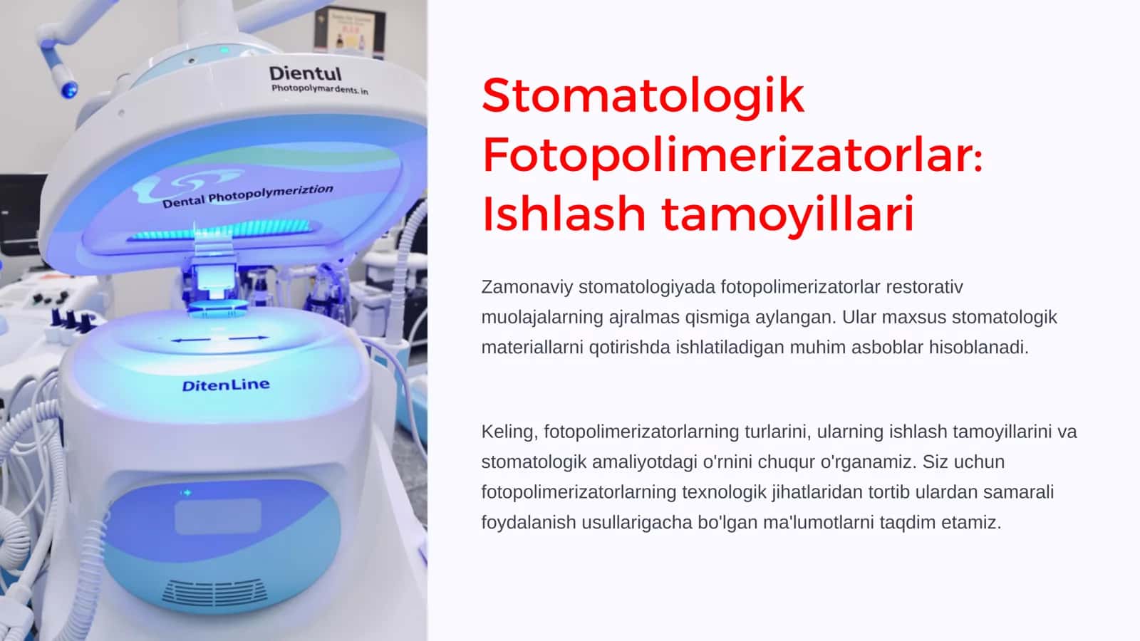 "Sendvich usuli" . Fotopolimerizatorlar . Ishlash tamoyillari. 2