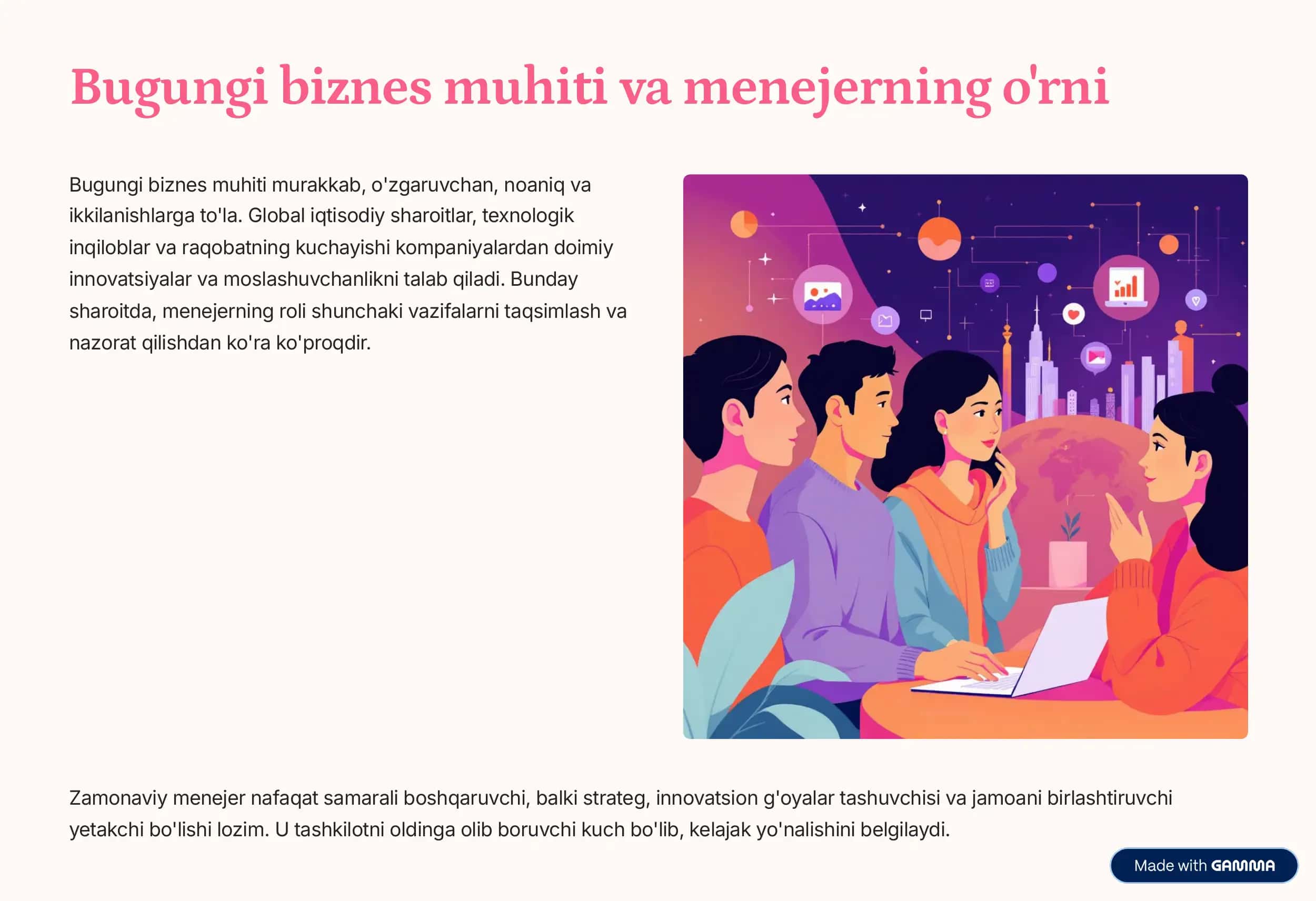Zamonaviy menejer: Liderlikning yangi qiyofasi 2