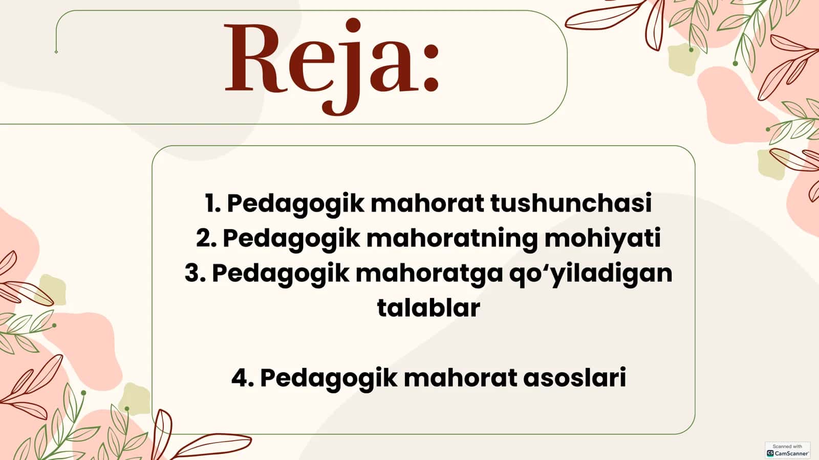 PEDAGOGIK MAHORAT ASOSLARI VA UNING TARKIBIY QISMLARI 2