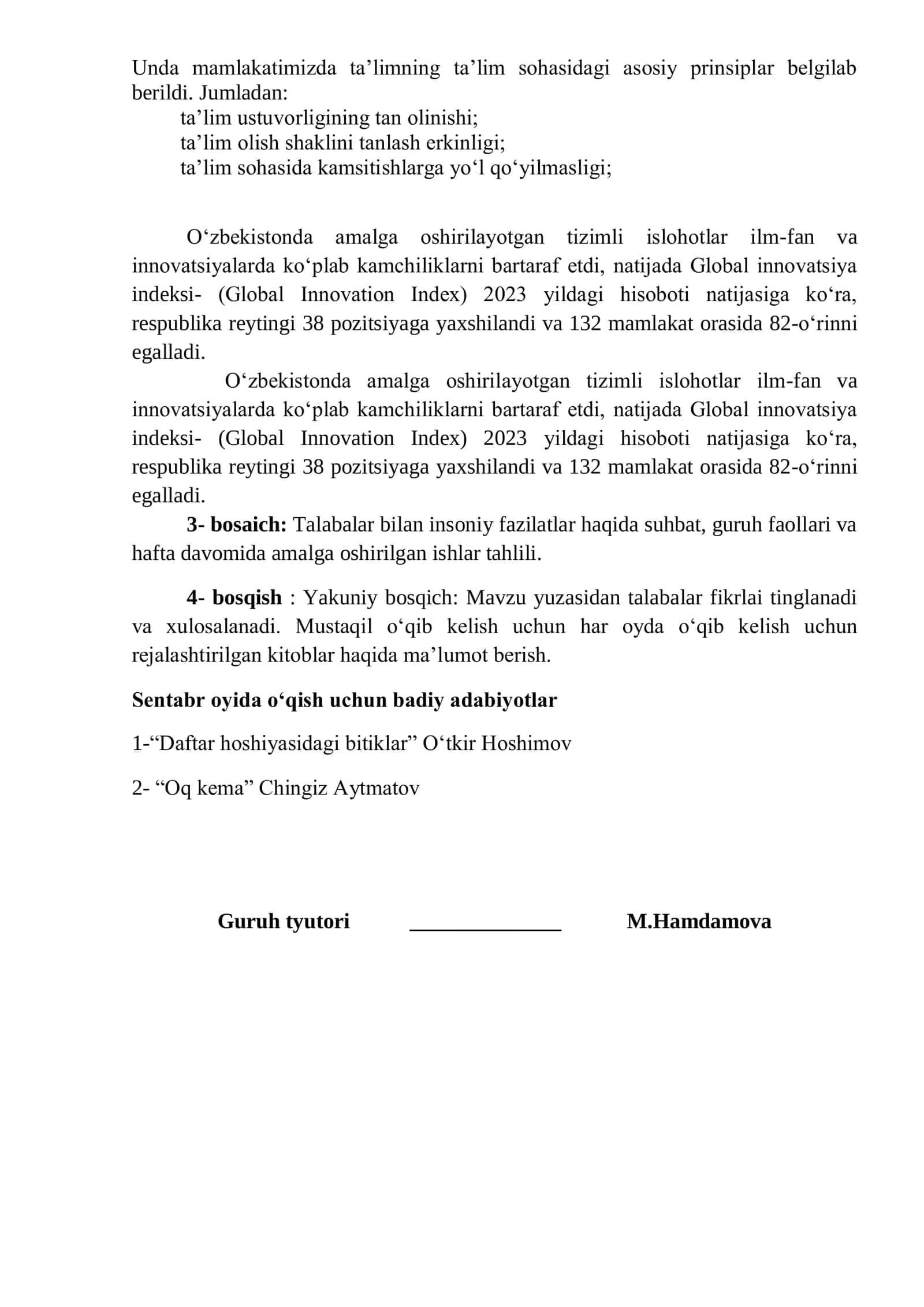 NAJOT – TA’LIMDA, NAJOT – TARBIYADA, NAJOT – 2