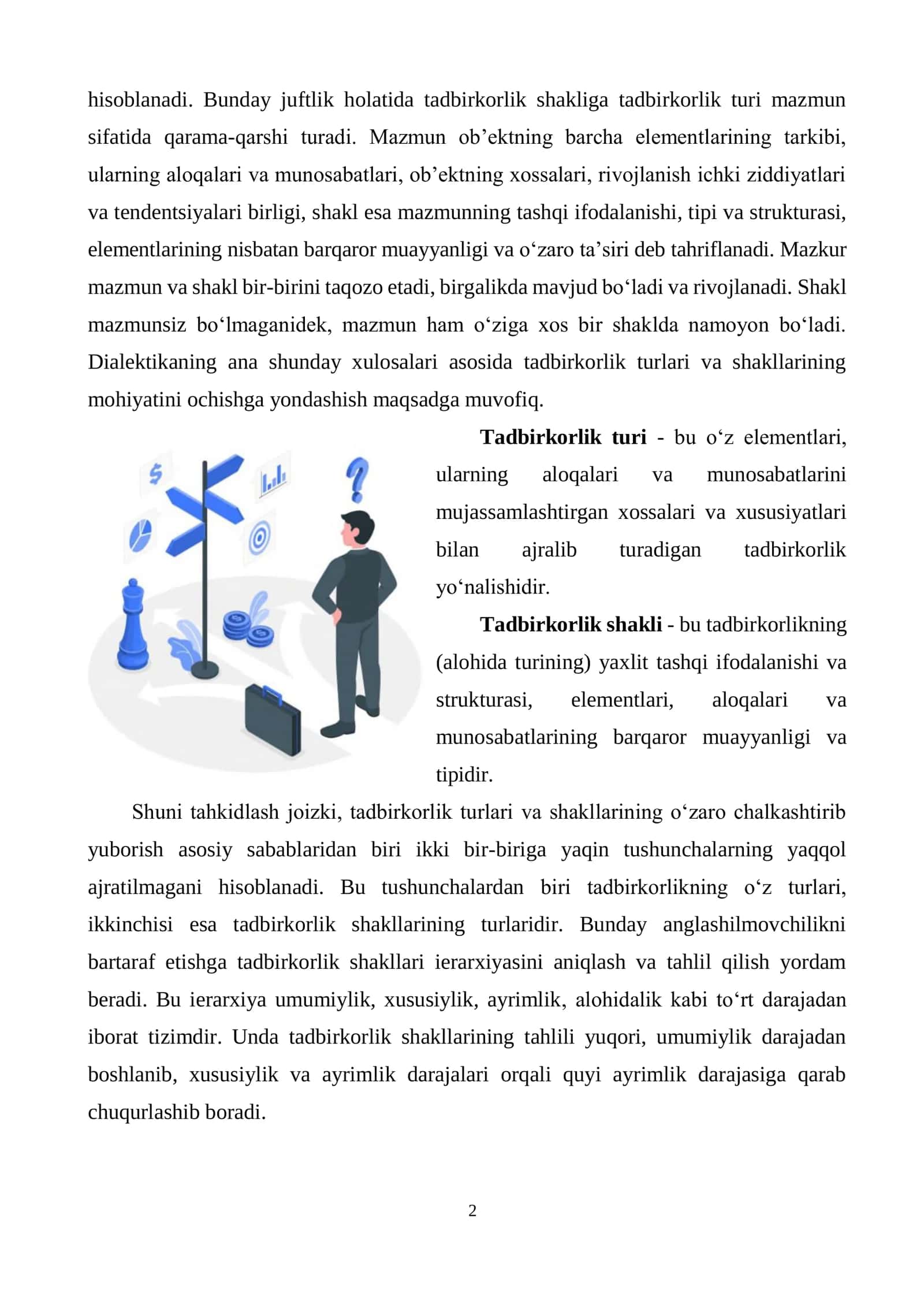 TADBIRKORLIK FAOLIYATINING SHAKLLARI 2