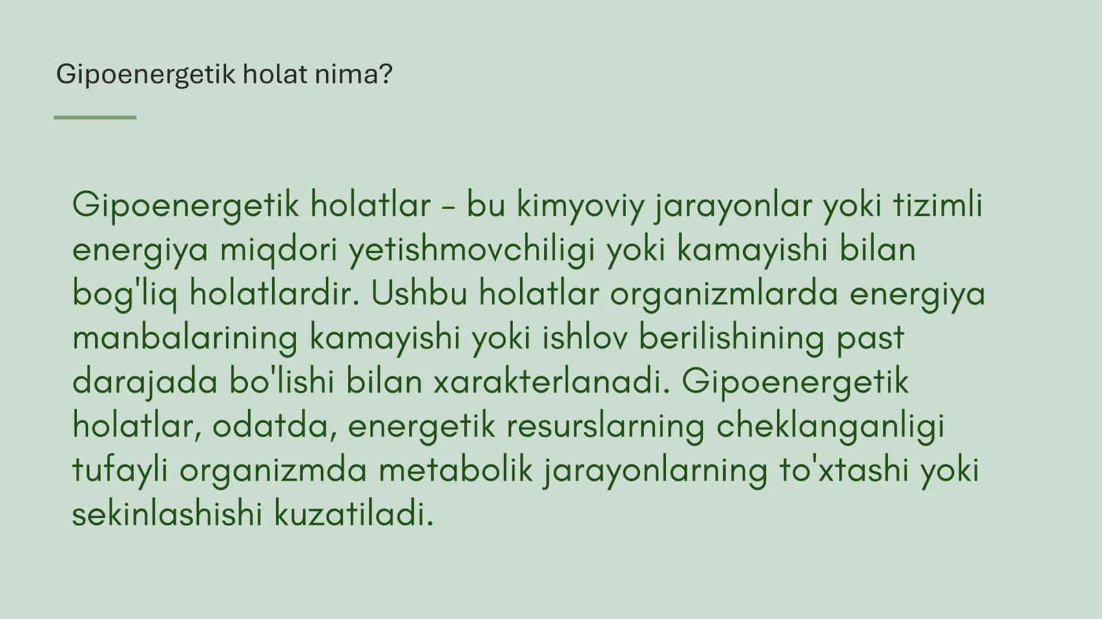 Gipoenergetik holatlar 2