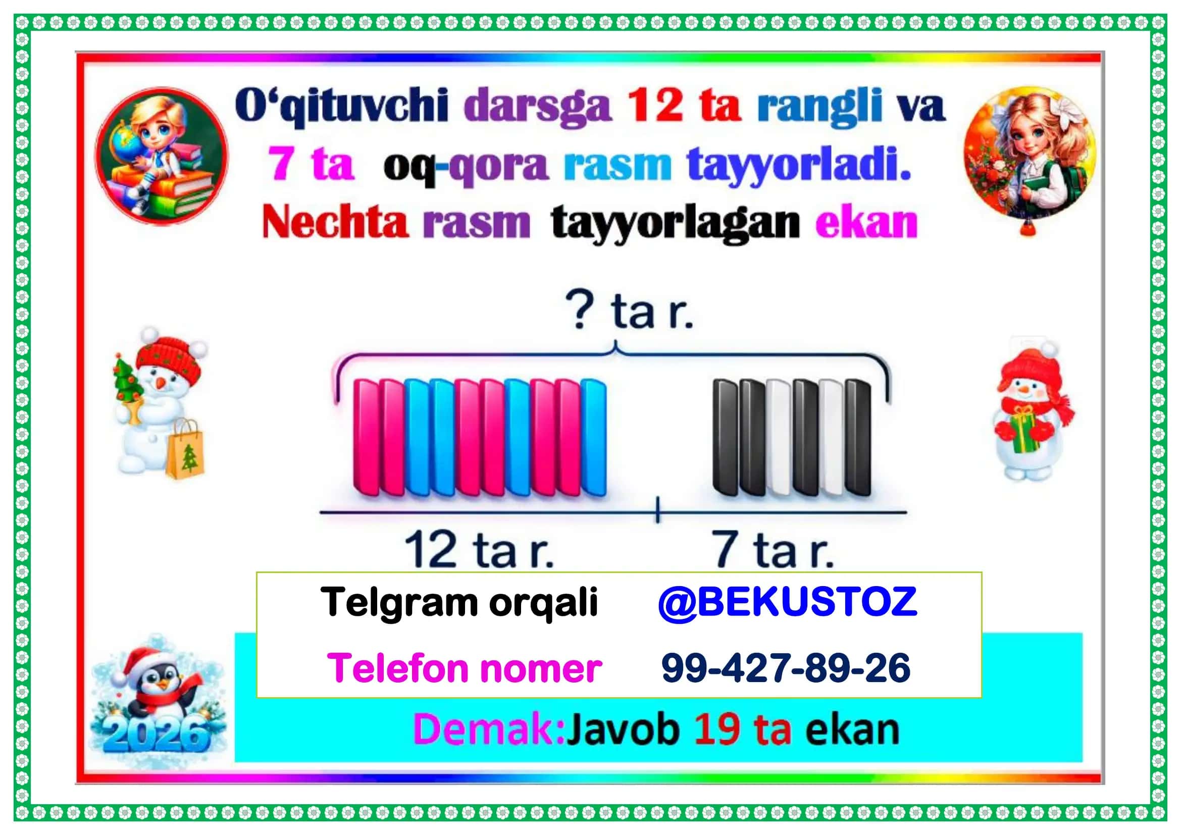1-sinf Matematika Koʻrgazma 2