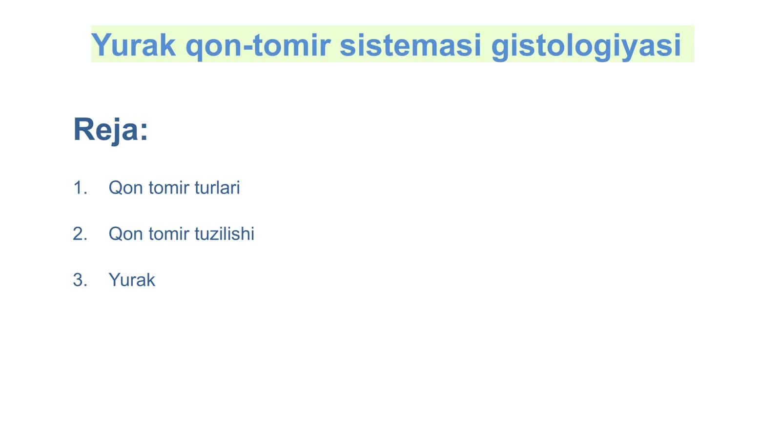 Yurak qon-tomir sistemasi gistоlogiyasi 2