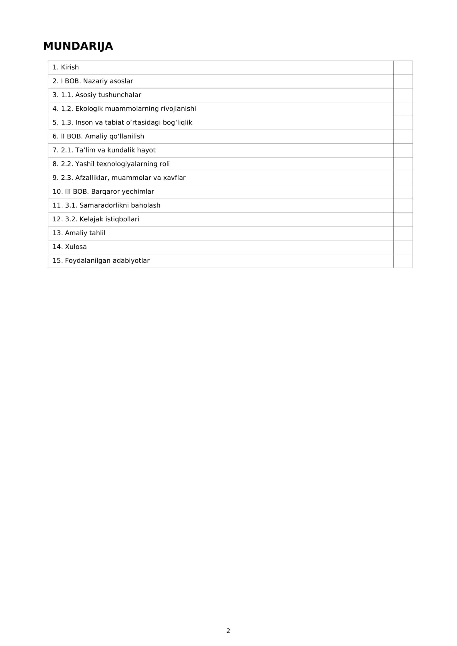 KURS ISHI - SUV RESURSLARI 2