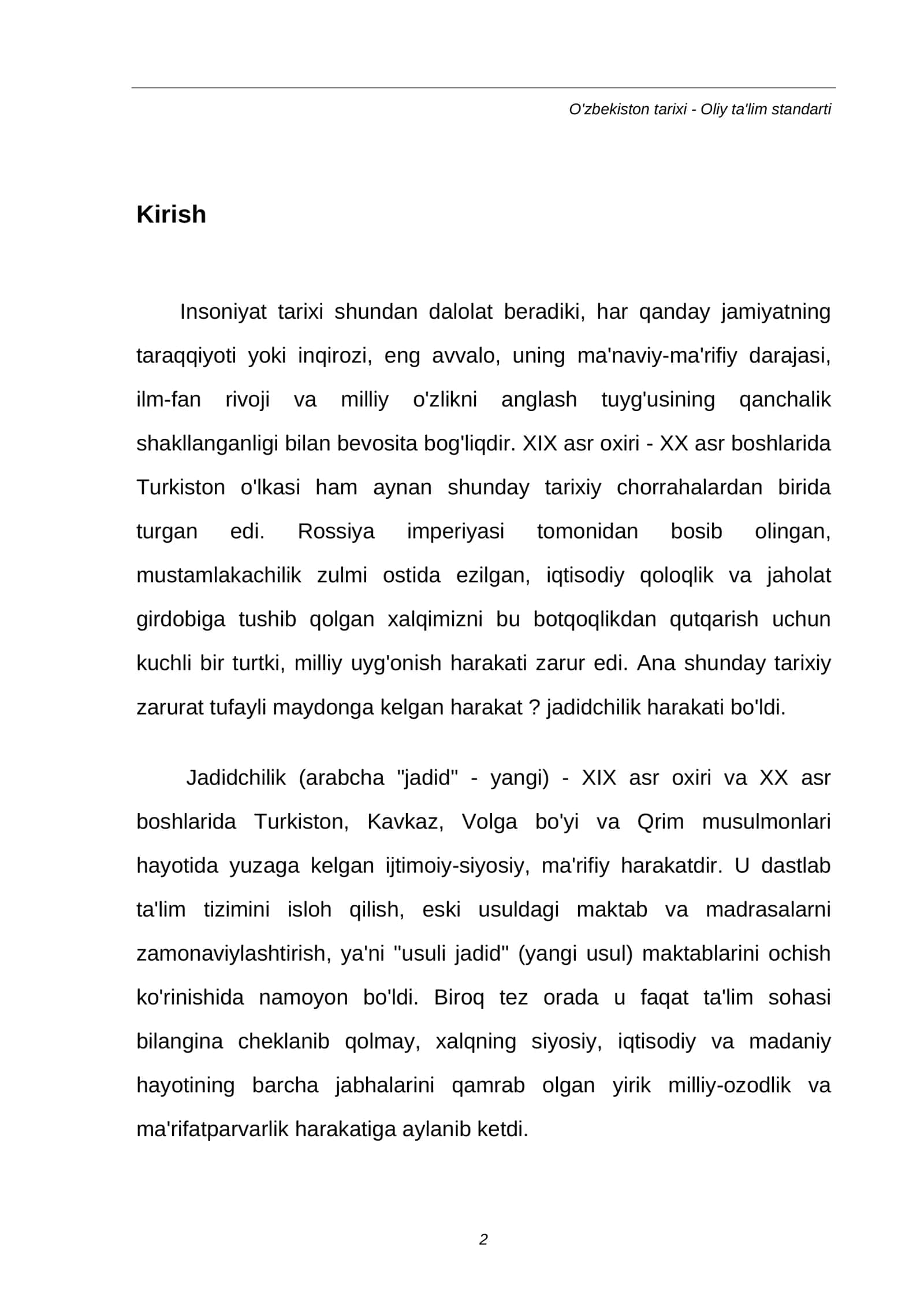 MUSTAQIL ISH: Jadidchilik harakati: milliy uyg'onish va ma'rifatparvarlik 2