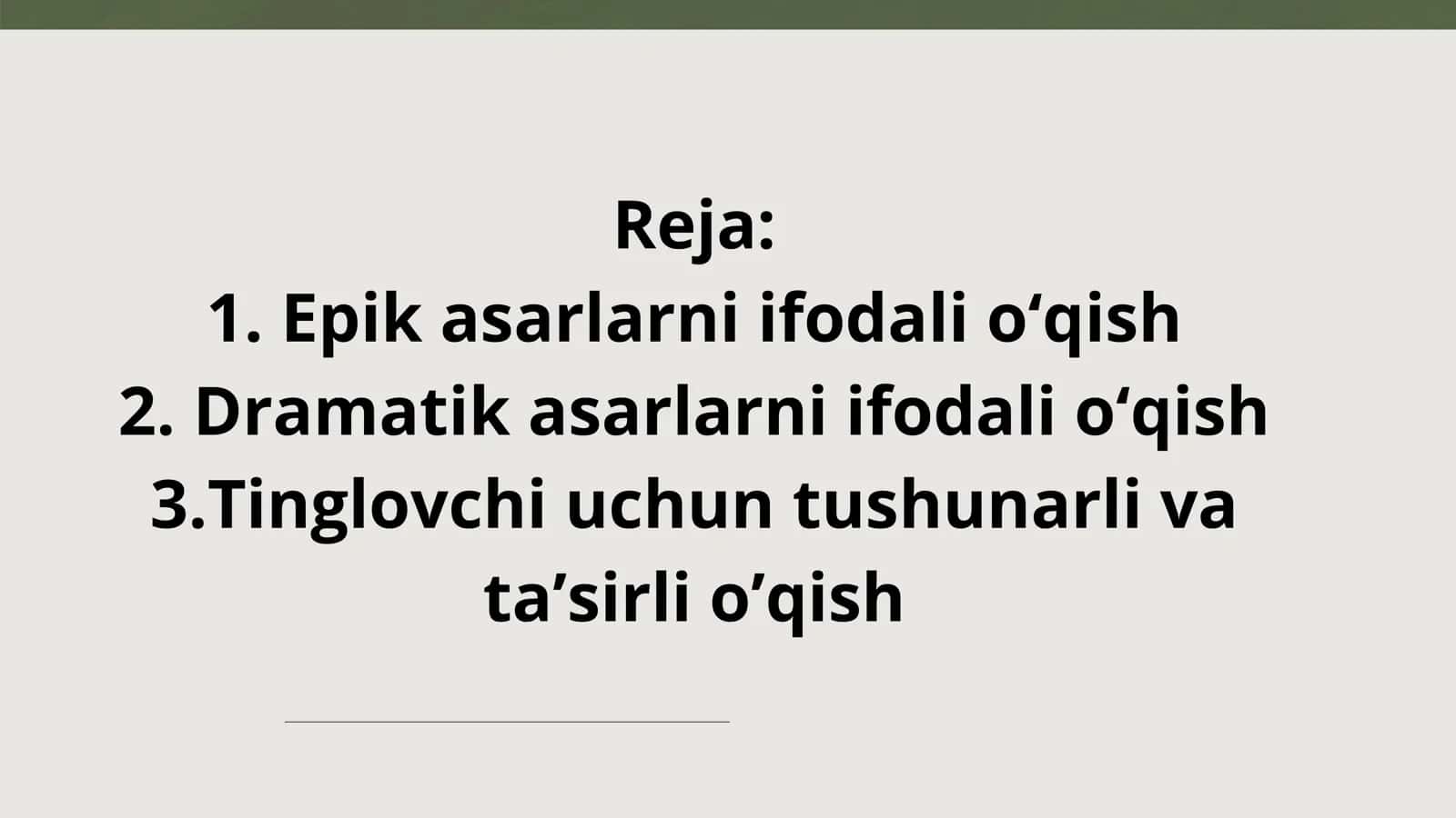 EPIK VA DRAMATIK ASARLARNI IFODALI OʼQISH 2