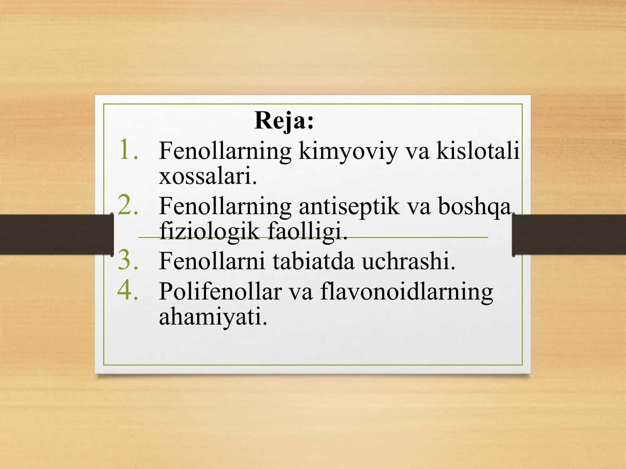 Fenollarning kimyoviy va kislotali xossalari 2