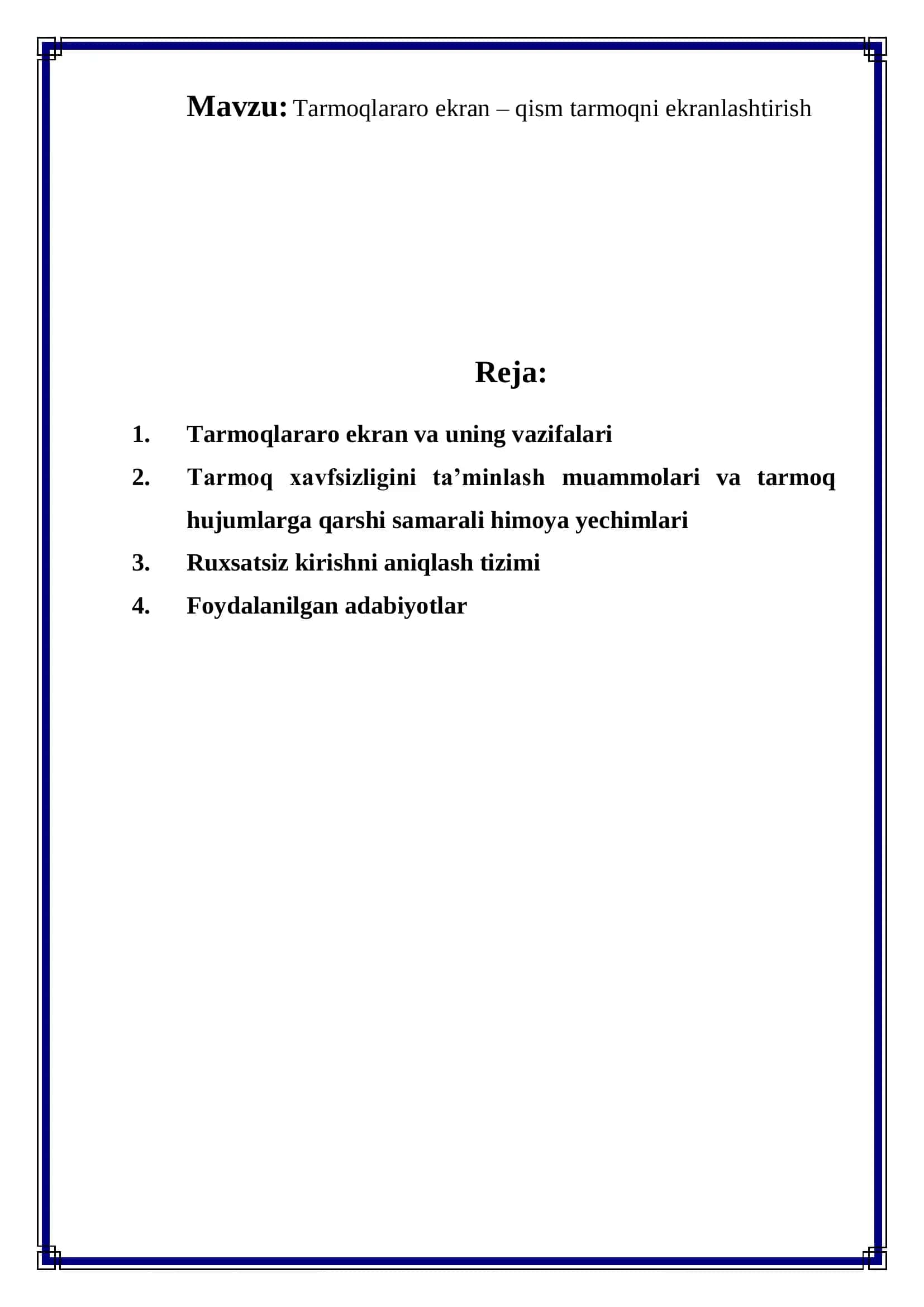 Tarmoqlararo ekran – qism tarmoqni ekranlashtirish 2