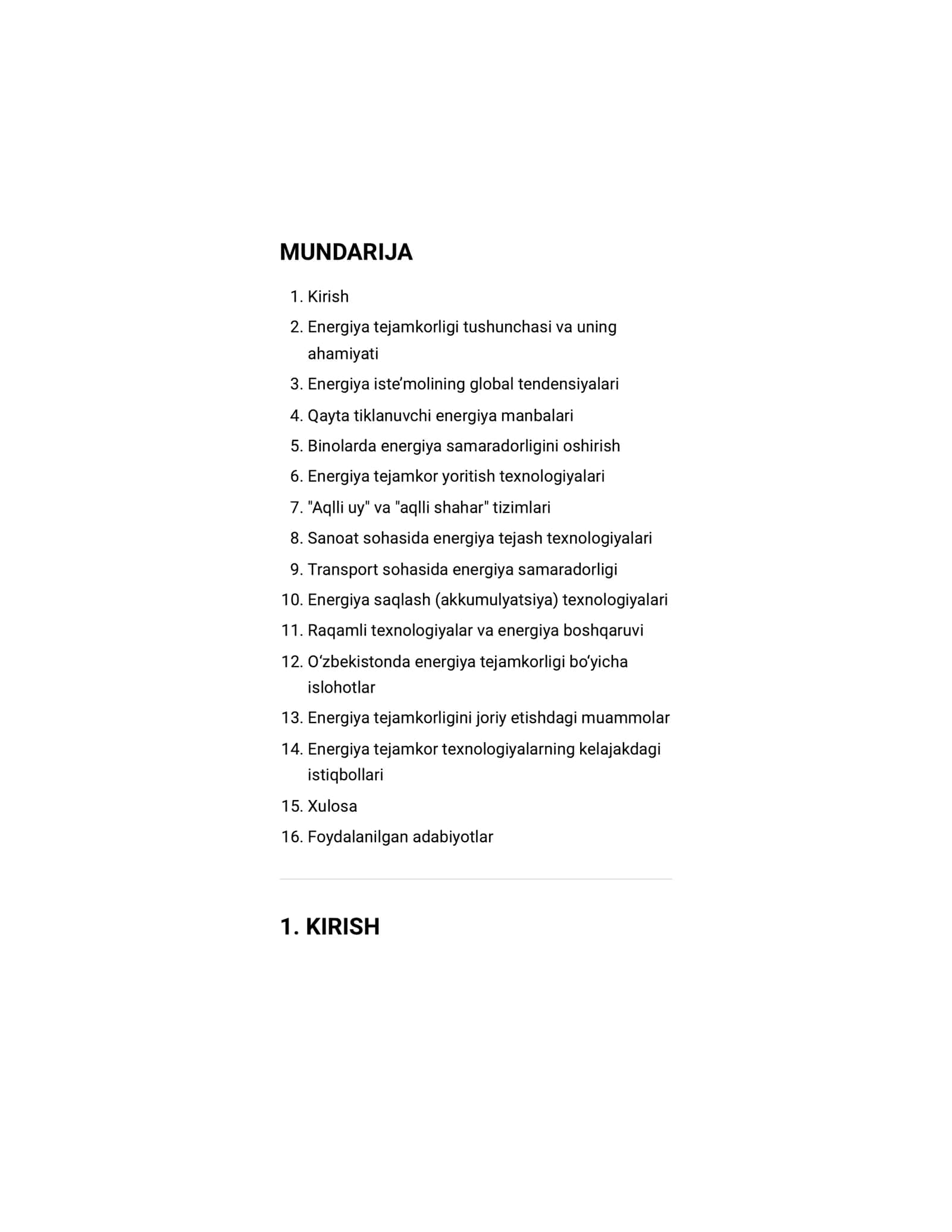 Referat energiya tejamkor texnologiyalar 2
