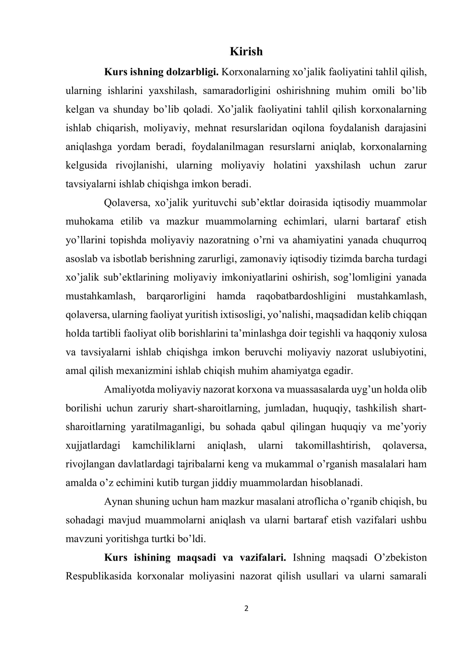 Moliyaviy nazoratni amalga oshirish usullari, shakllari va turlari 2