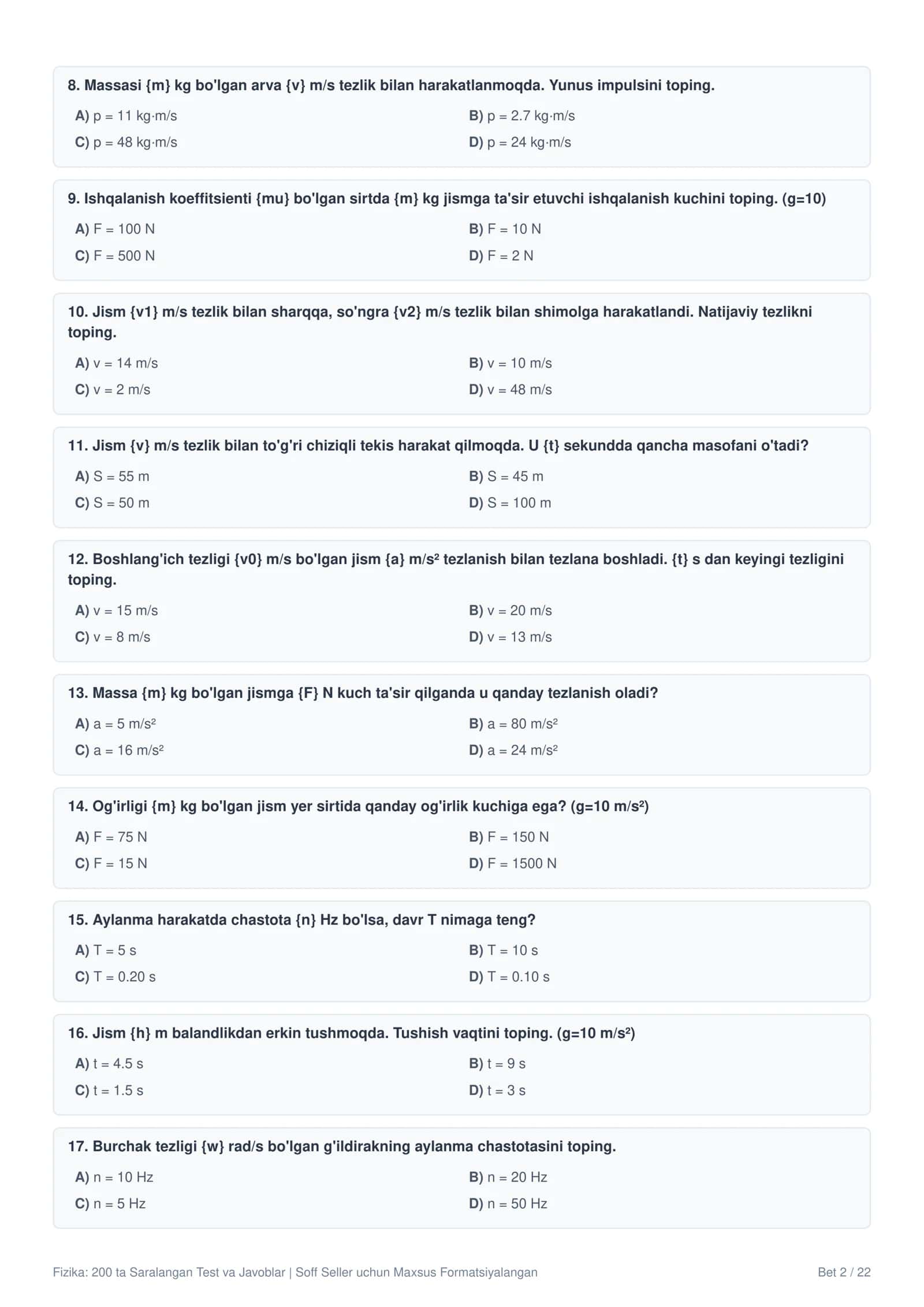 FIZIKADAN 200 TA TEST 2
