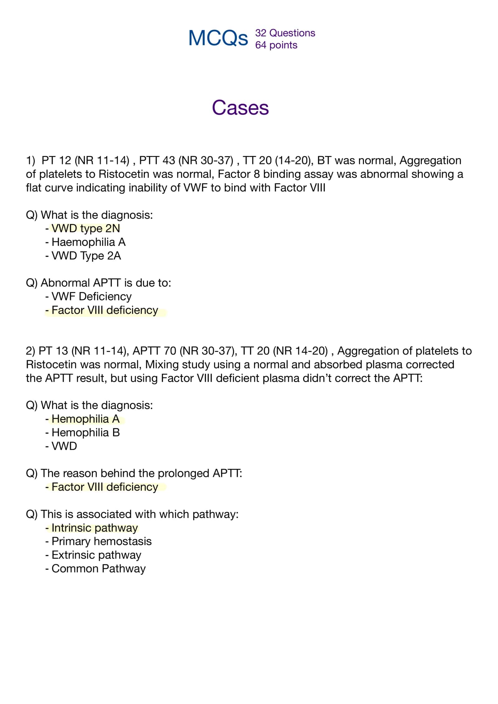 Lab22 Coagulation Final Exam 2