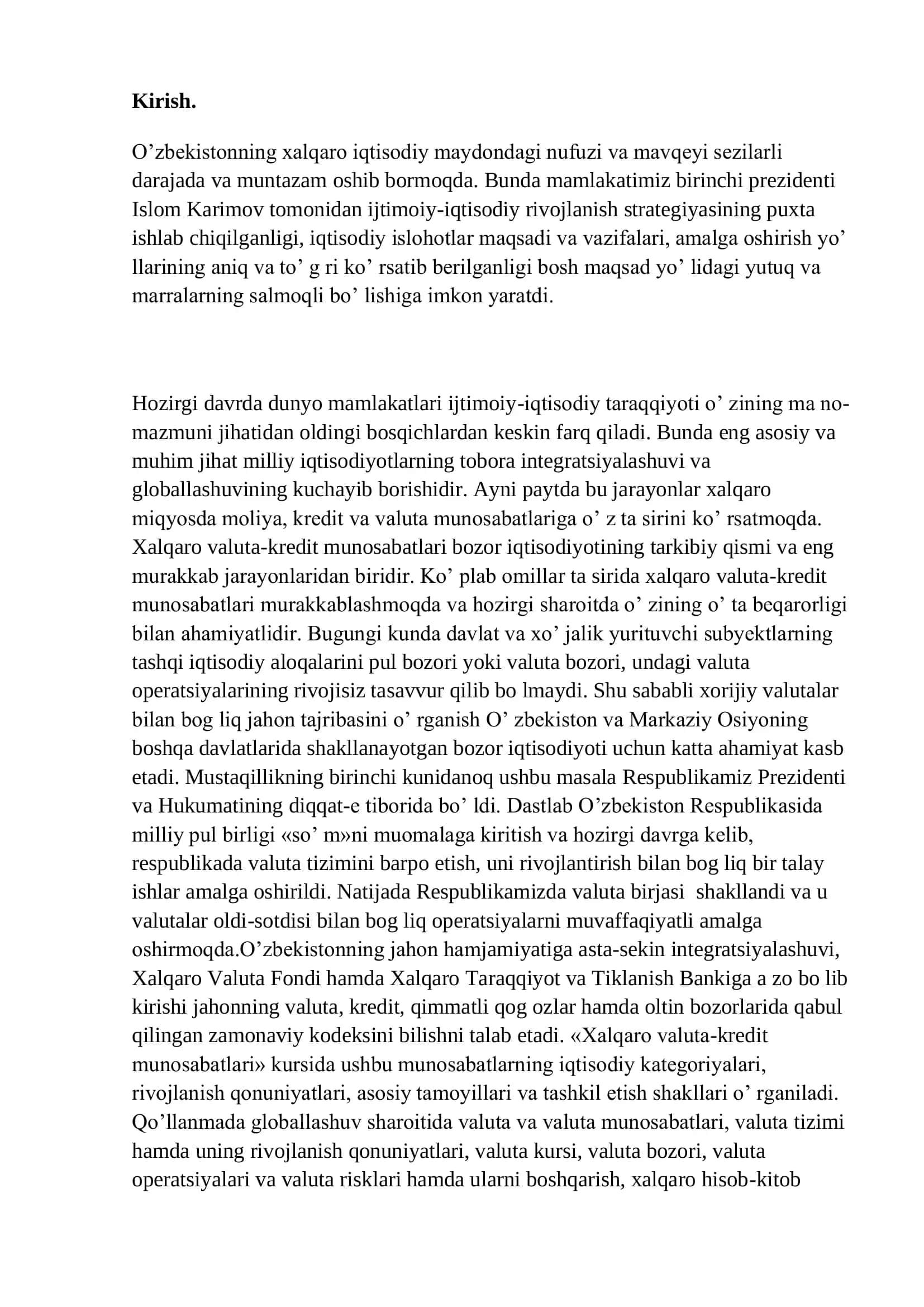 Jahon bozoridagi narx tashkil topishning o'ziga xos xususiyatlari 2