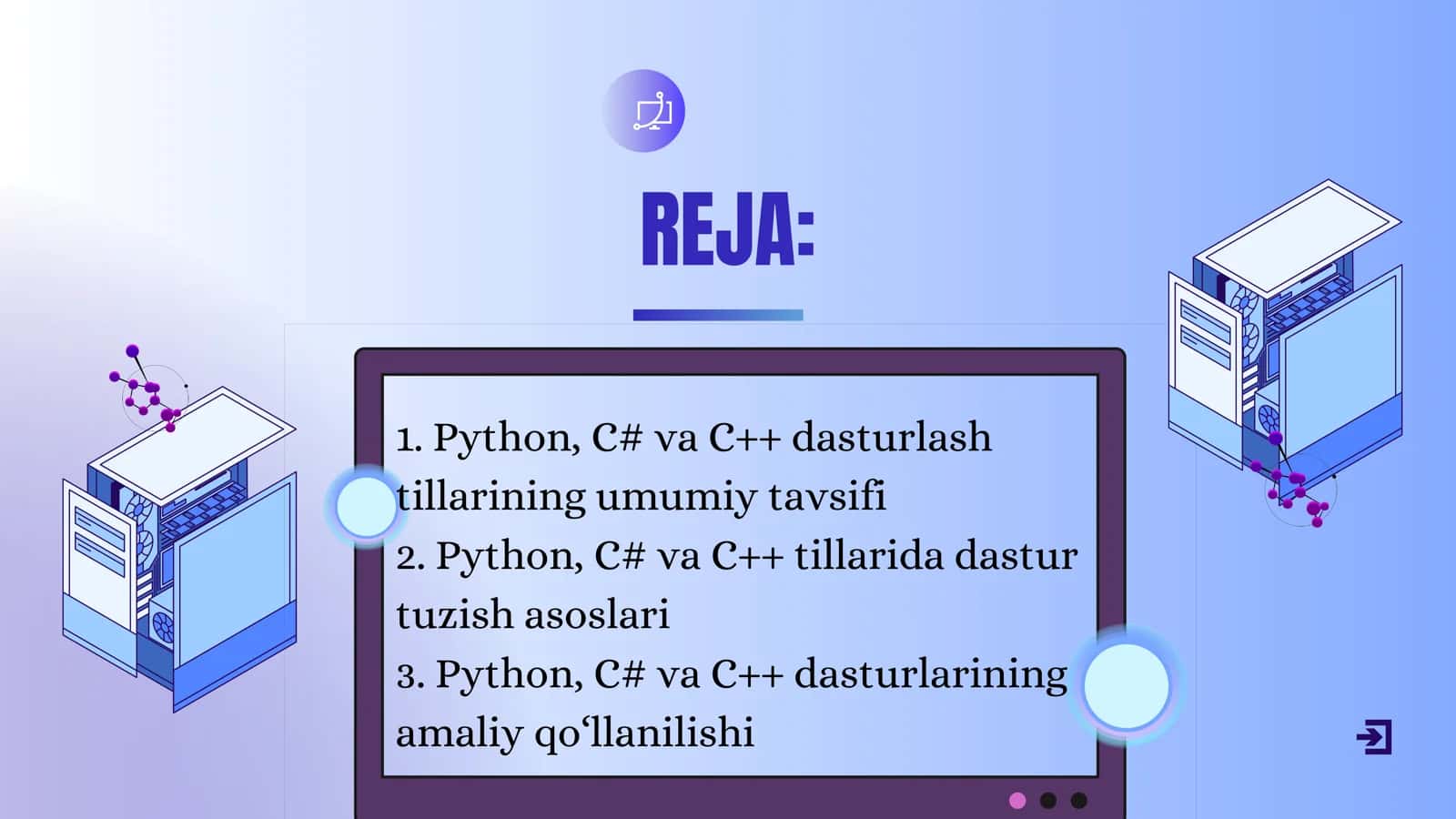 Python, C+ va C dasturlash tillarining umumiy tavsifi 2