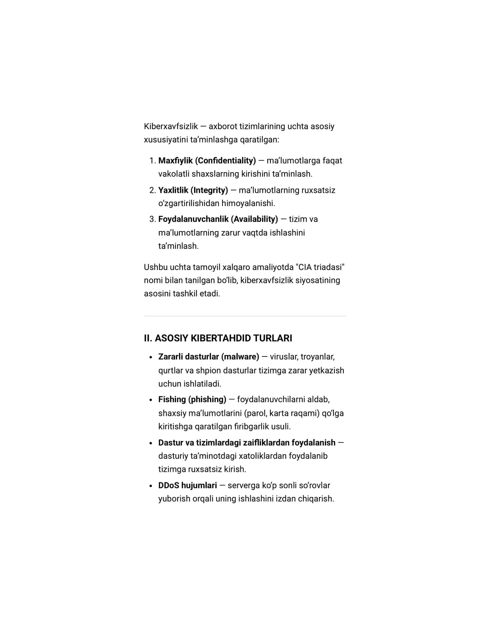 Referat Kiberxavfsizlik 2