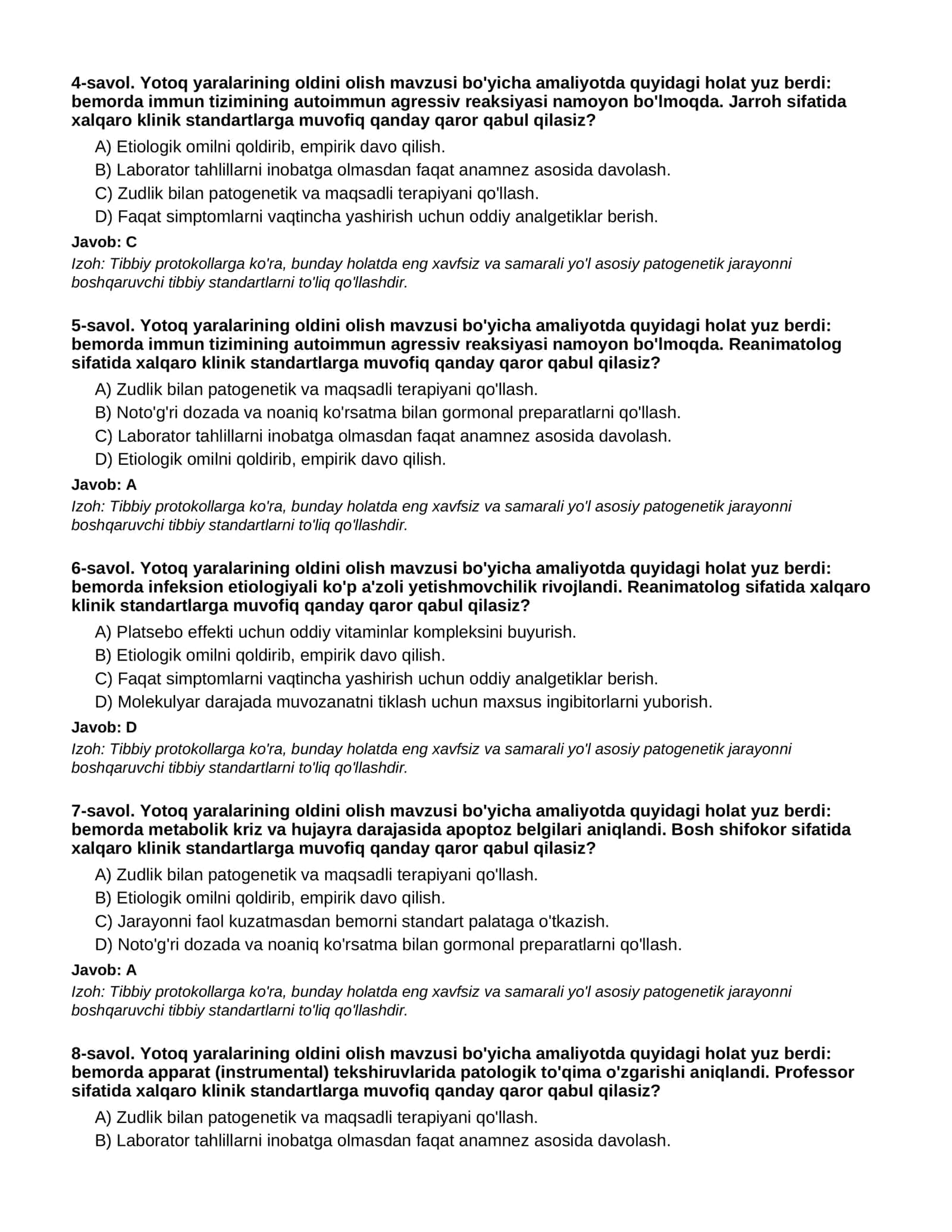 YOTOQ YARALARINING OLDINI OLISH - 2-QISM 2