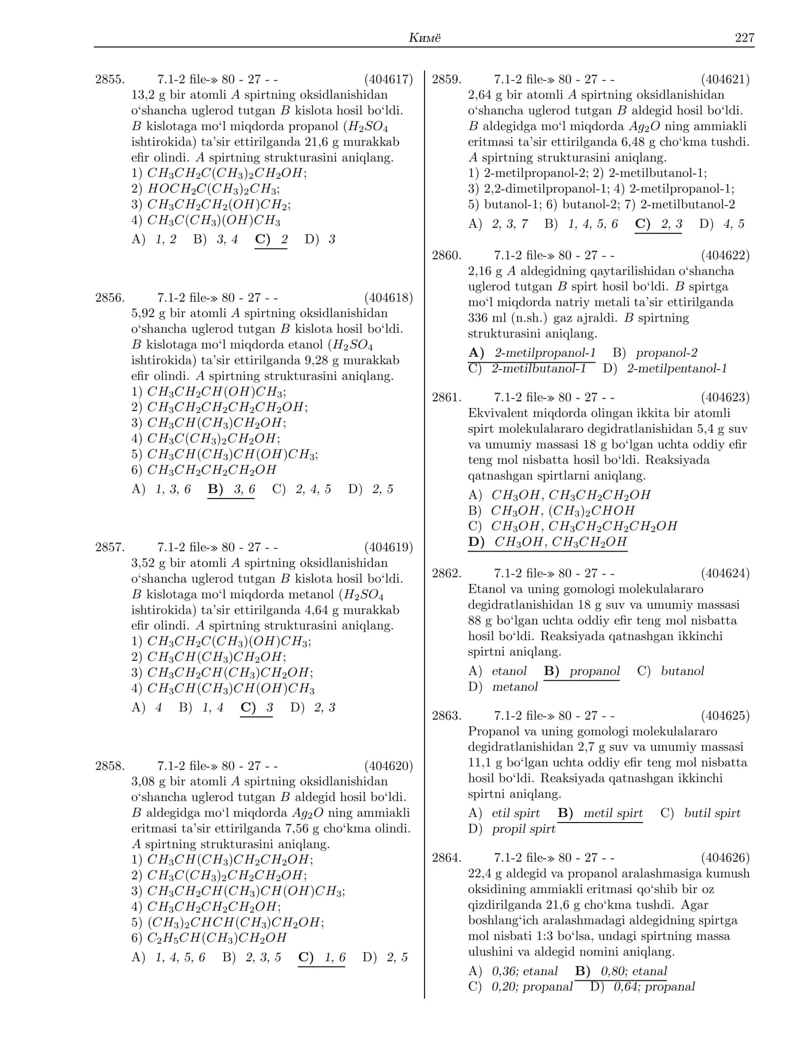 C5H11OH uglevodori 2