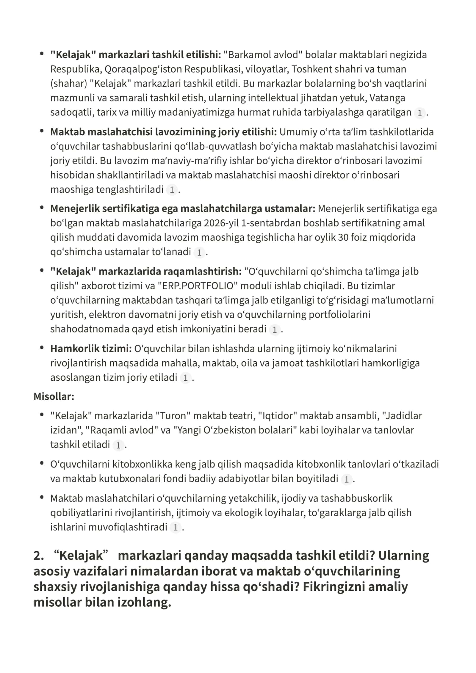 Maktab Maslahatchisi Imtihon Biletlariga Javoblar 2