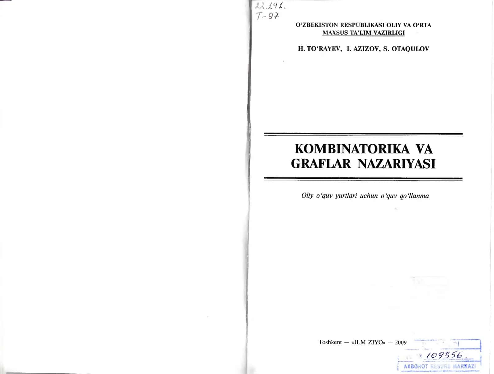 Kombinatorika va graflar nazariyasi 2