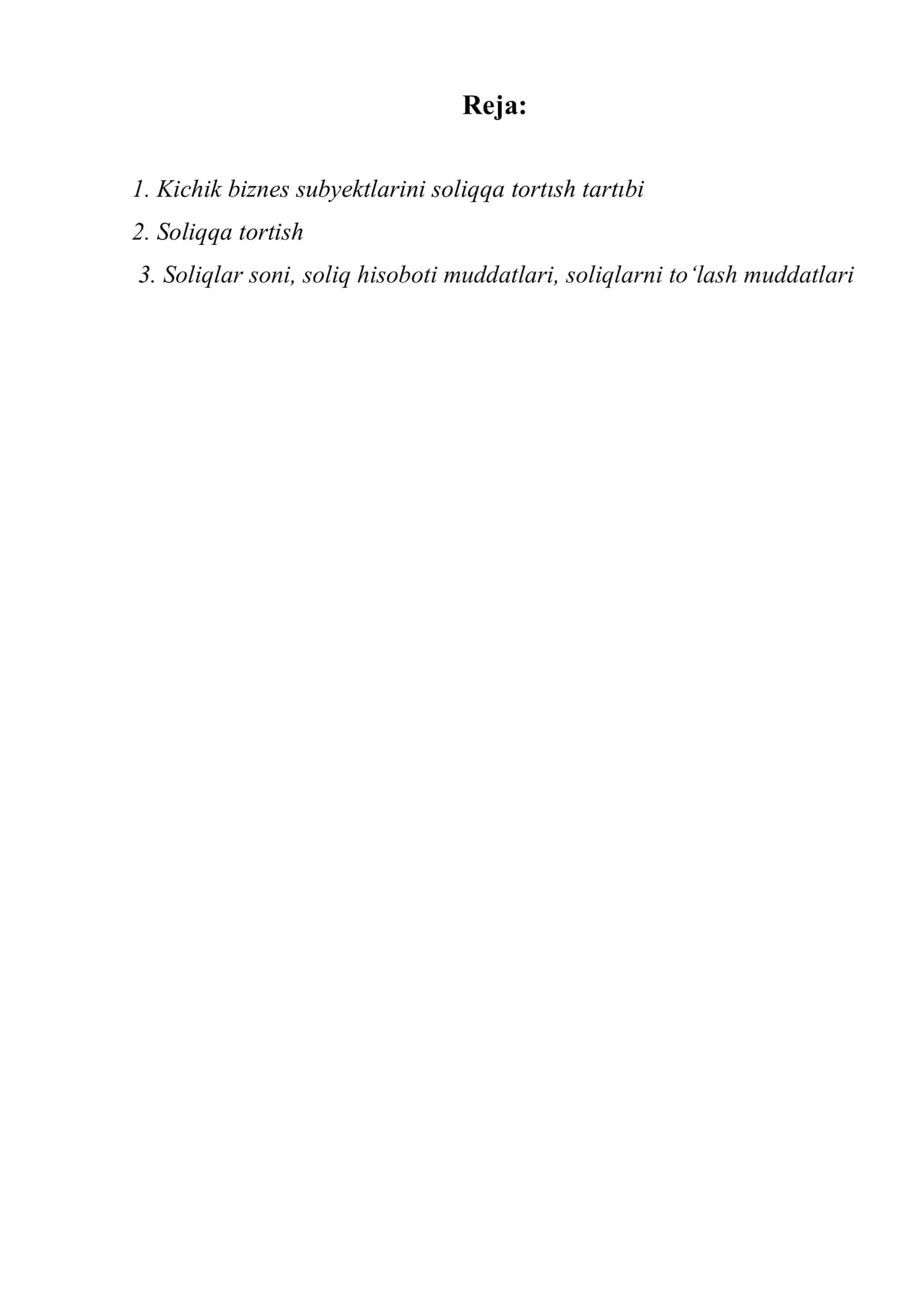 Soliq hisobotlari to’lovlari 2