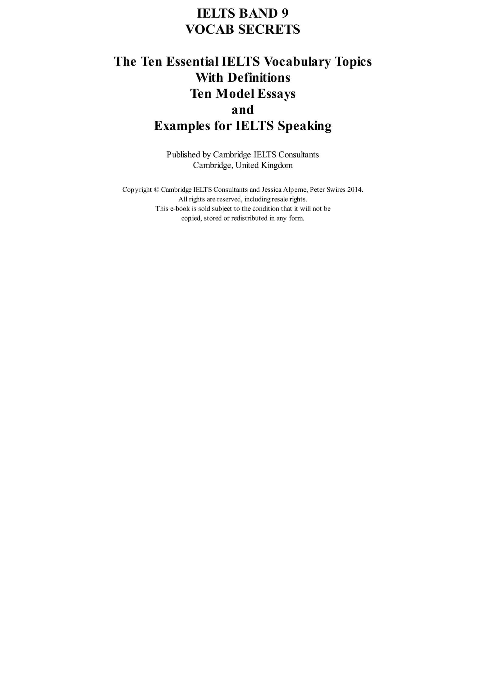 The Ten Essential IELTS Vocabulary Topics 2