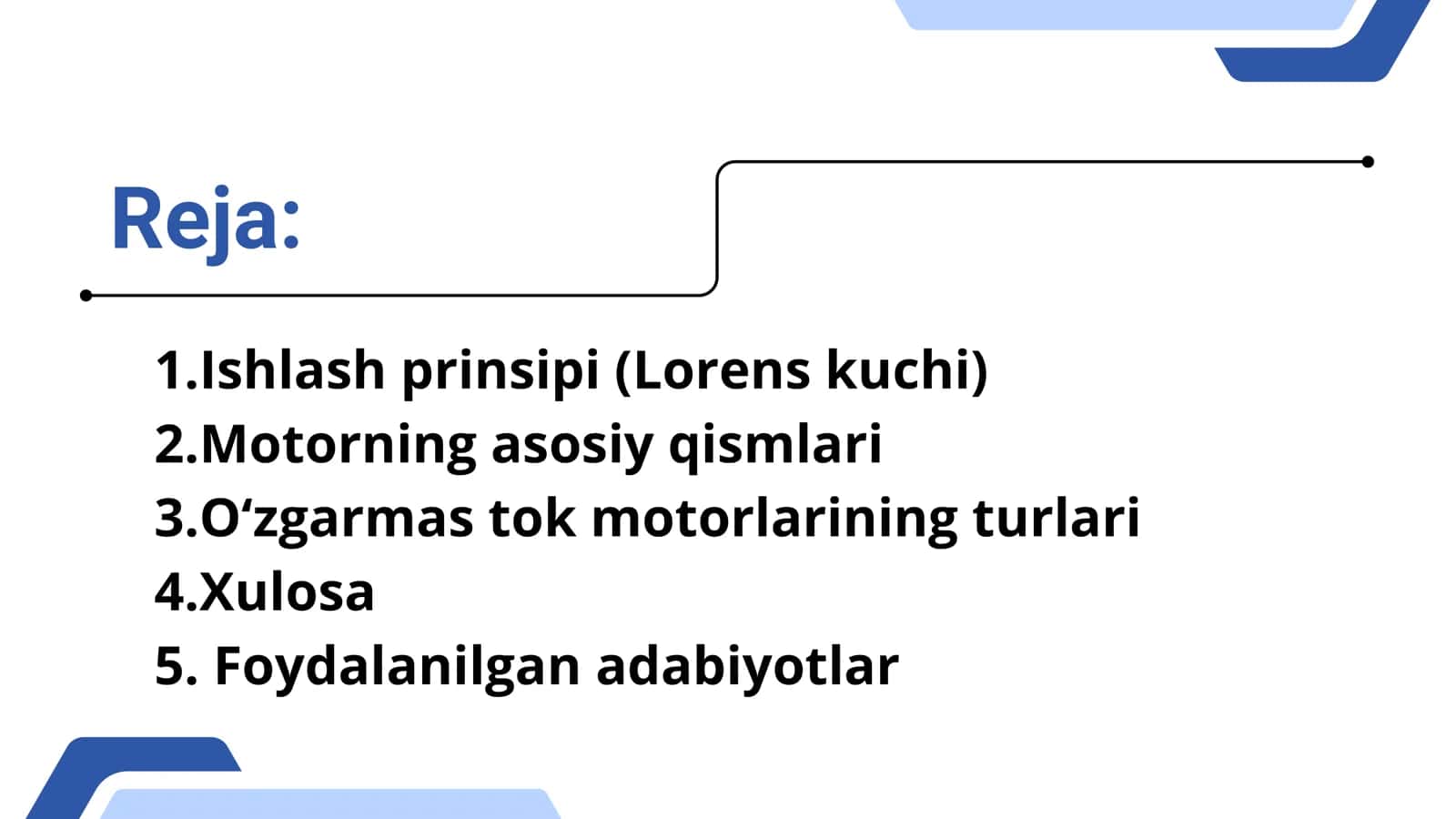 O‘zgarmas tok elek matorlari 2