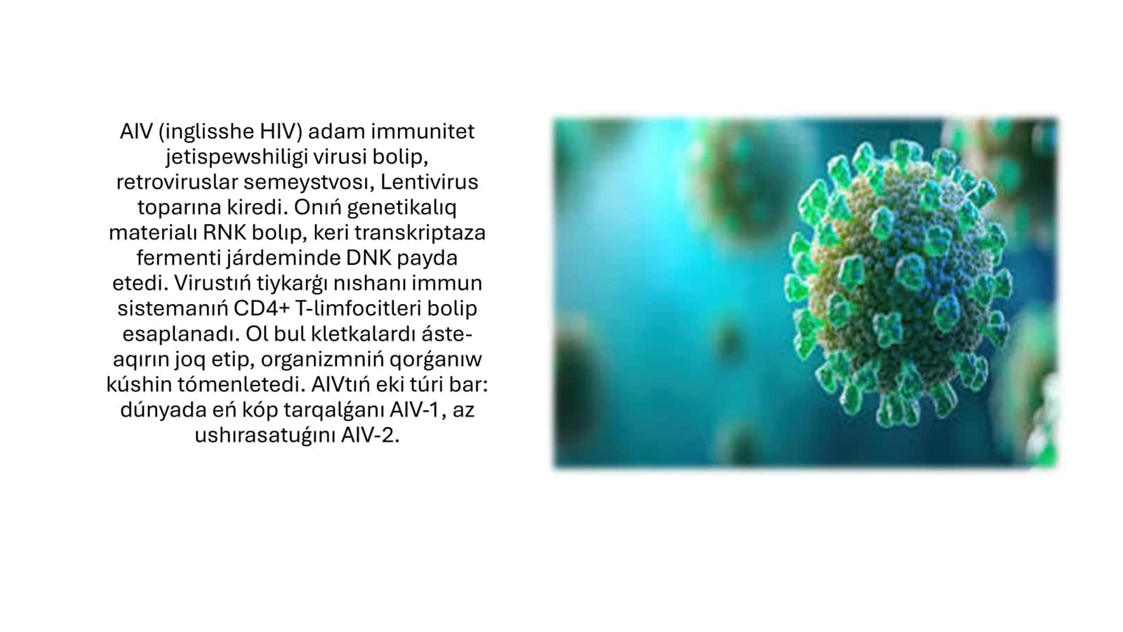 AIV haqqında túsinik. AIJS hám onıń alınıwı 2