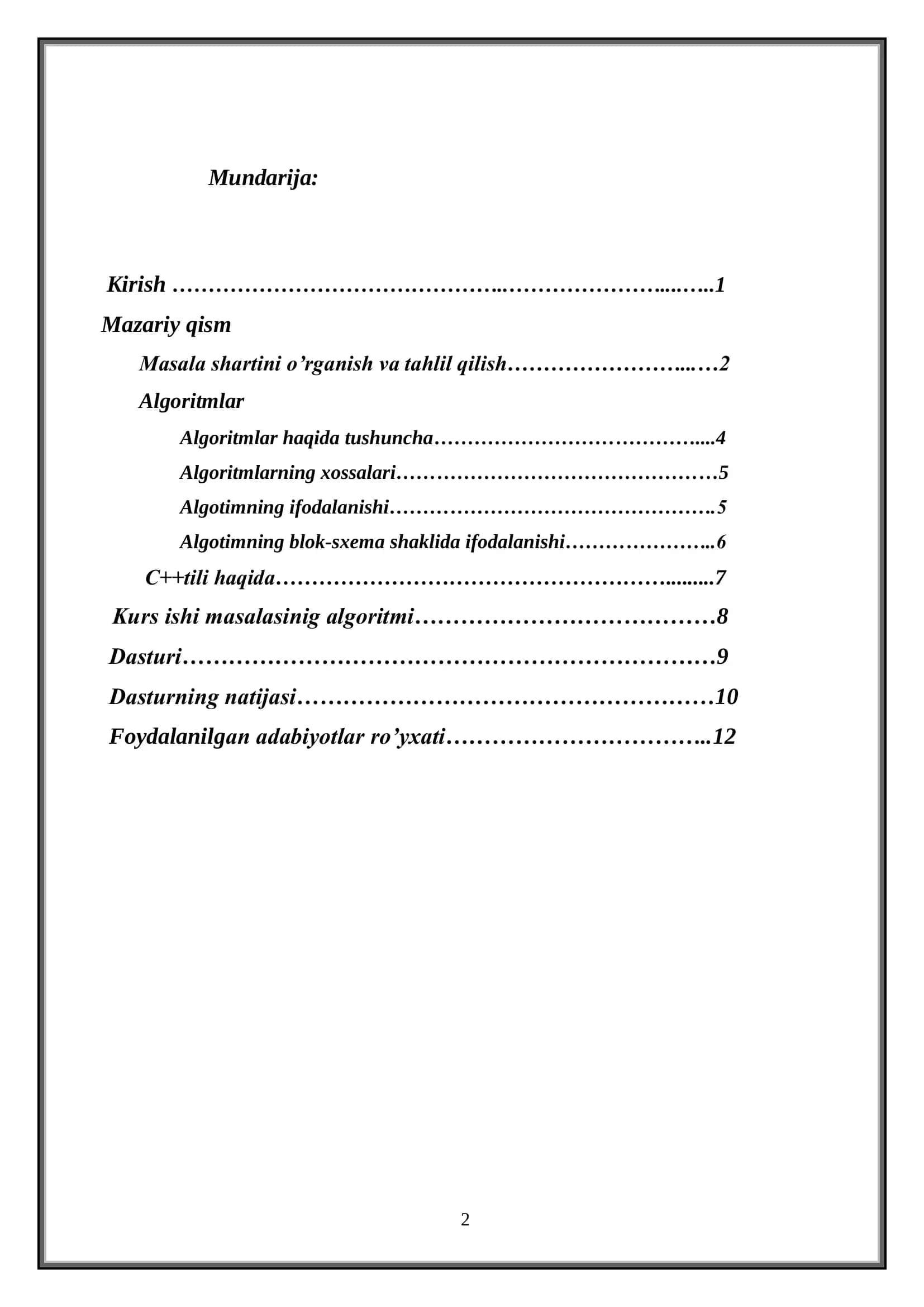 Massivlar ustida amallar 2