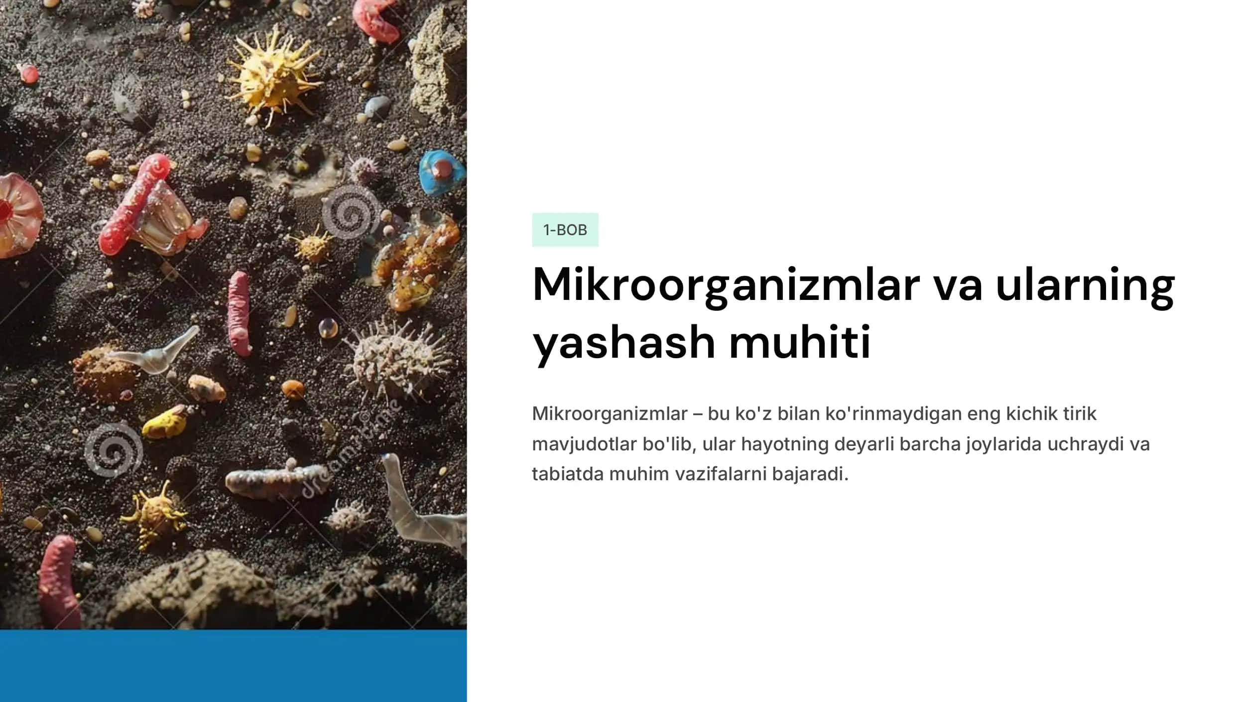 Mikroorganizmlariga  ta'sir qiluvchi omillar.Fizik, kimyoviy,  biologik. Atrof  muhitda mikroblarni  yoʻq qilish usullari.  Antibiotiklar.  Antibakterial  kimyoterapiya. Antimikrob ta'sir  spektri. 2