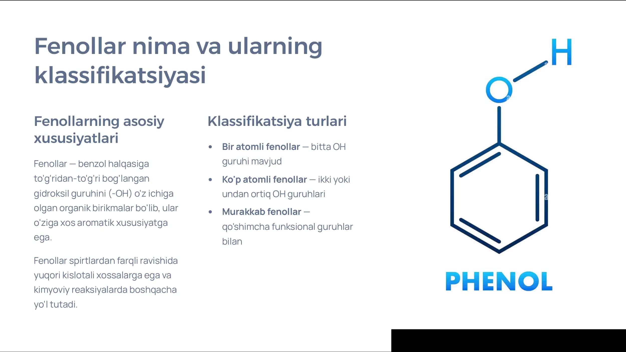 Fenollar klassifikasiyasi, tarkibi. Bir atomli fenollar, ularning olinish usullari. Oddiy efirlar. Aldegidlar. Ketonlar. 2