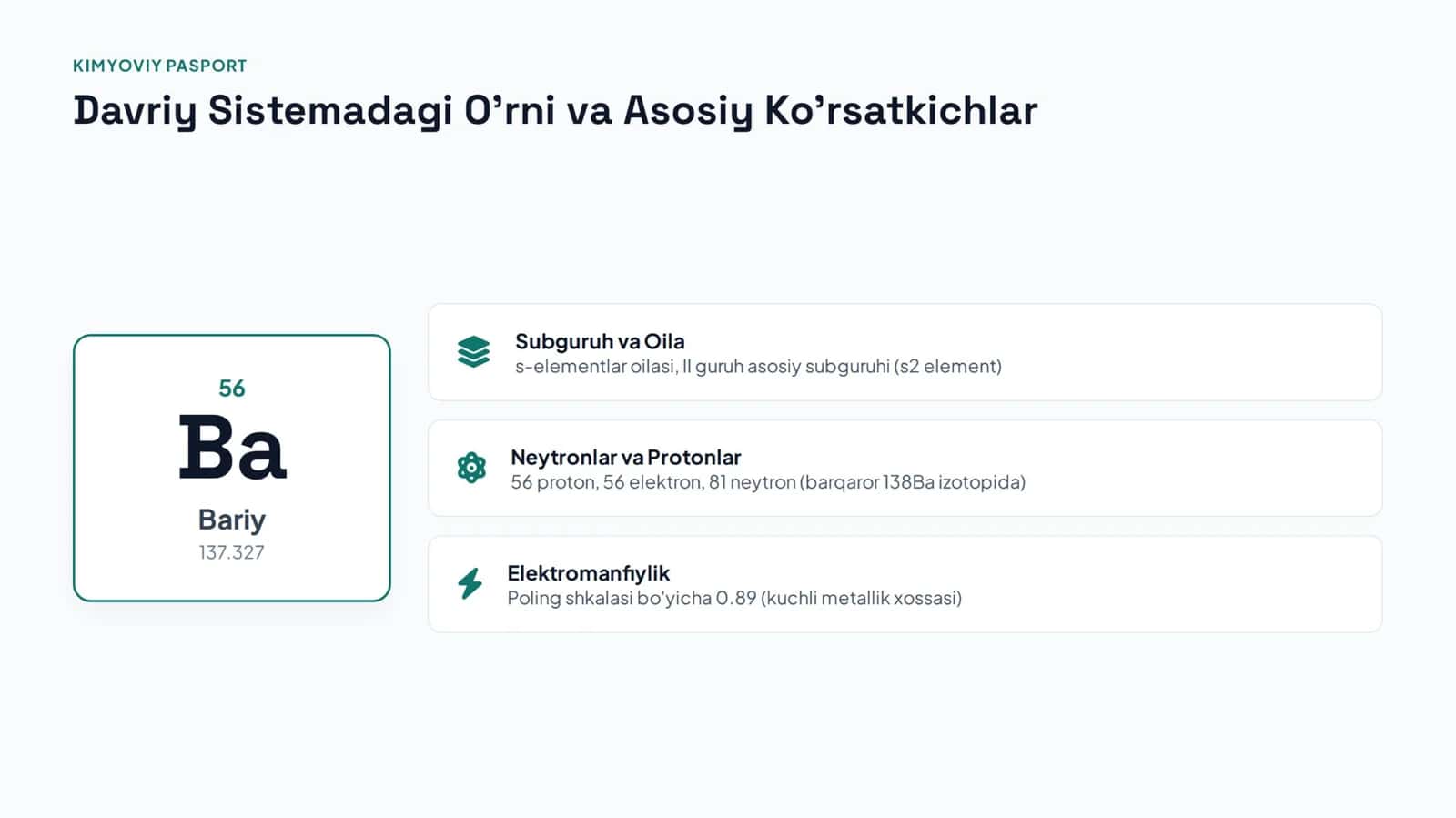 Bariy elementi haqida taqdimot 2