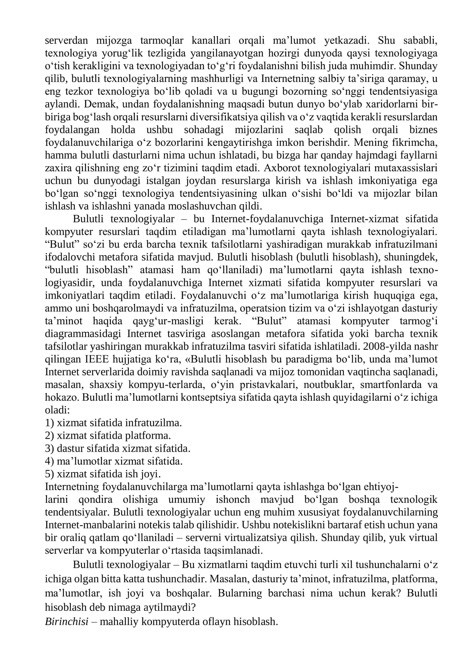 Bulutli texnologiyalardan foydalanib hamkorlikda tarmoq ta’lim resurslarini yaratish 2