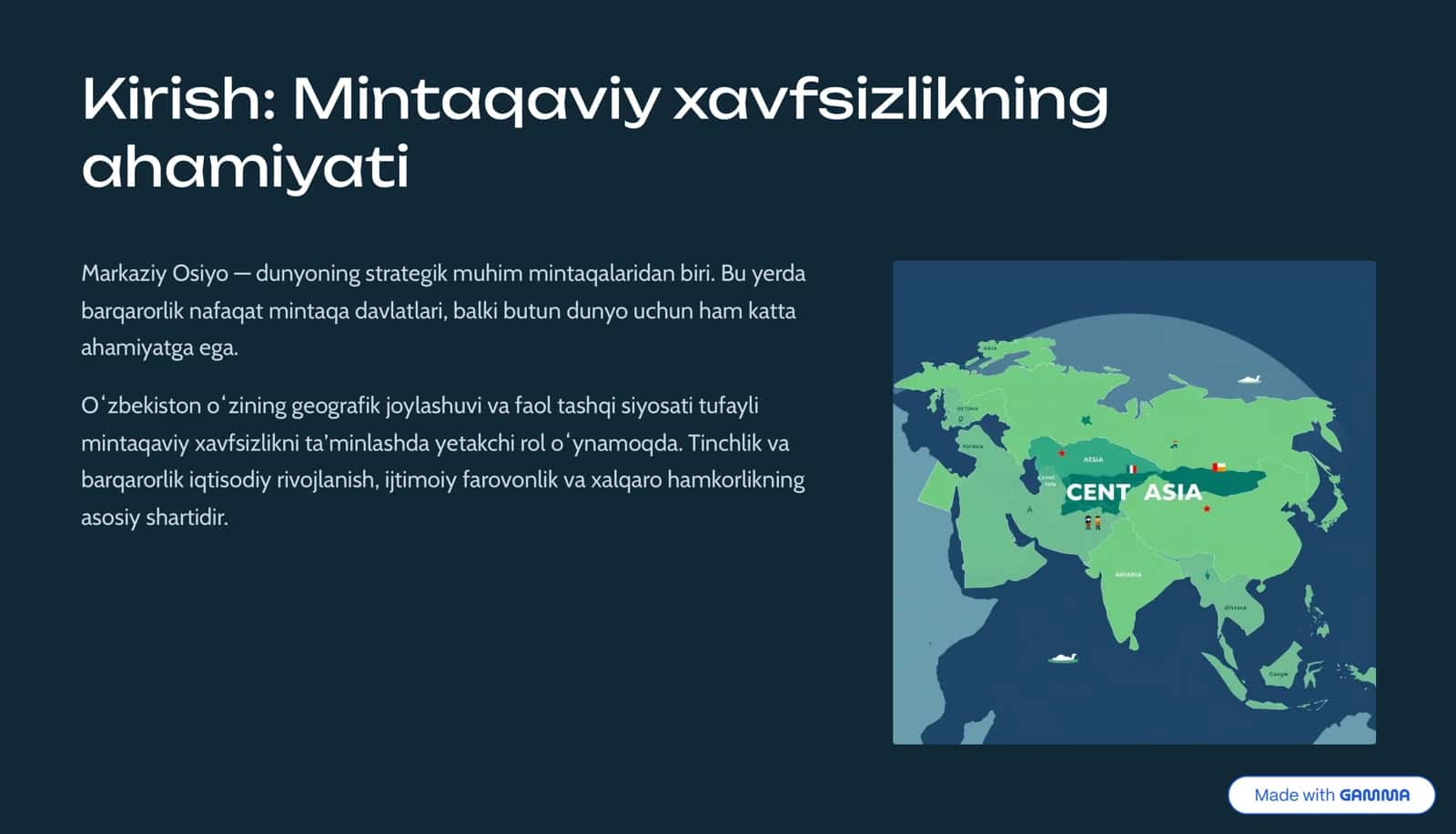 Mintaqaviy xavfsizlik va barqarorlik 2