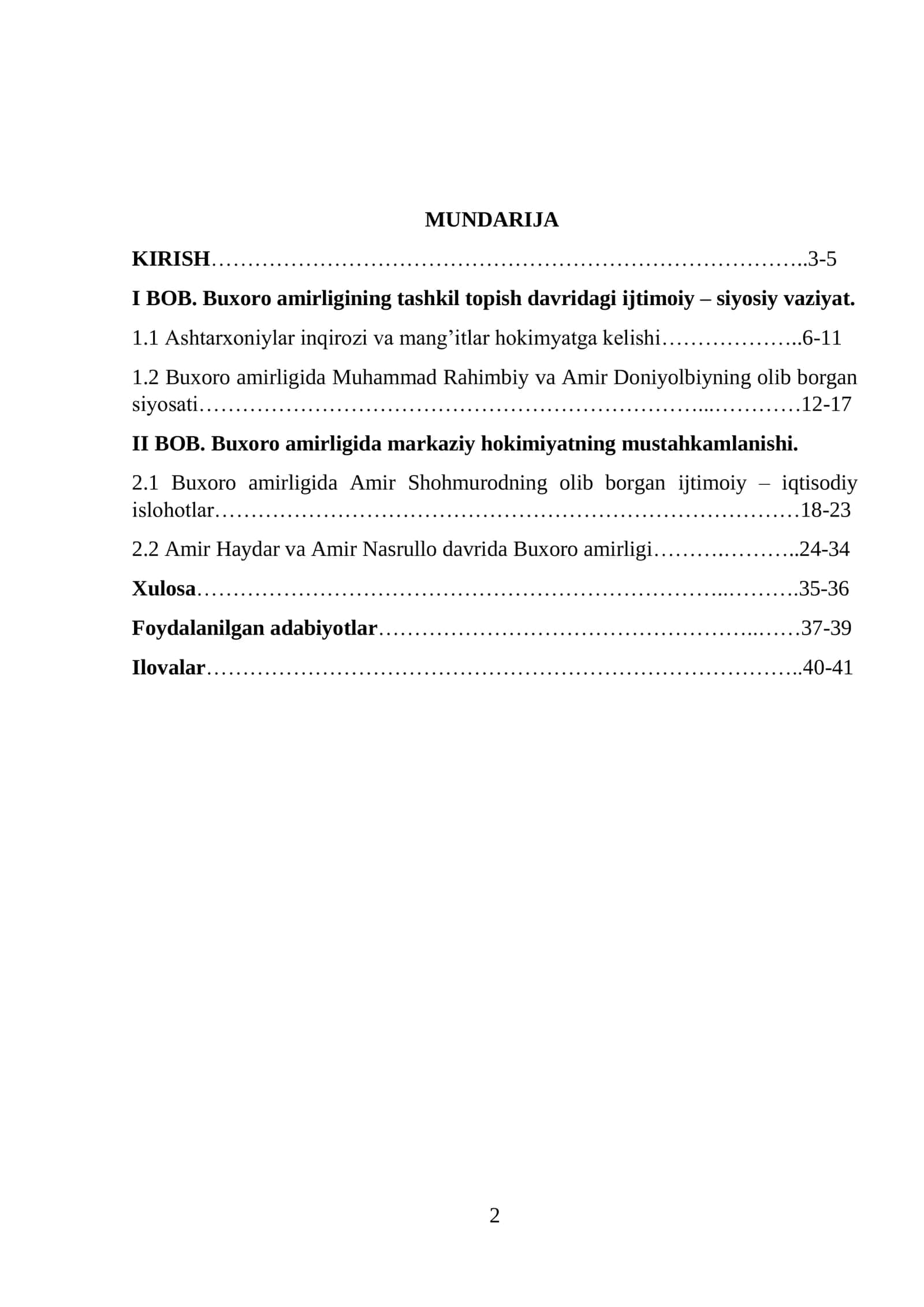 Buxoro amirligida o‘zbek mang‘itlari sulolasi 2