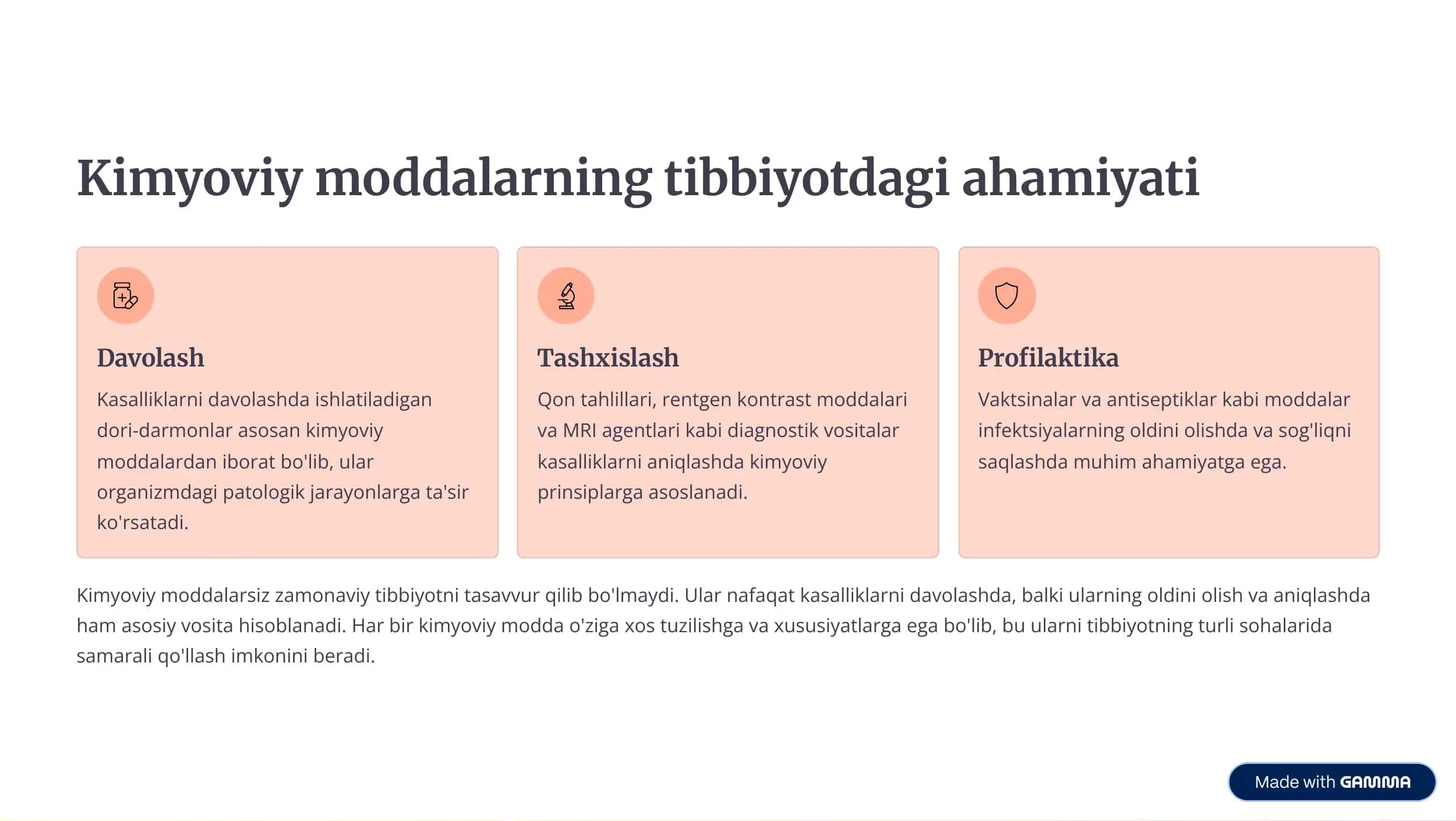 Tibbiy kimyoviy moddalar 2