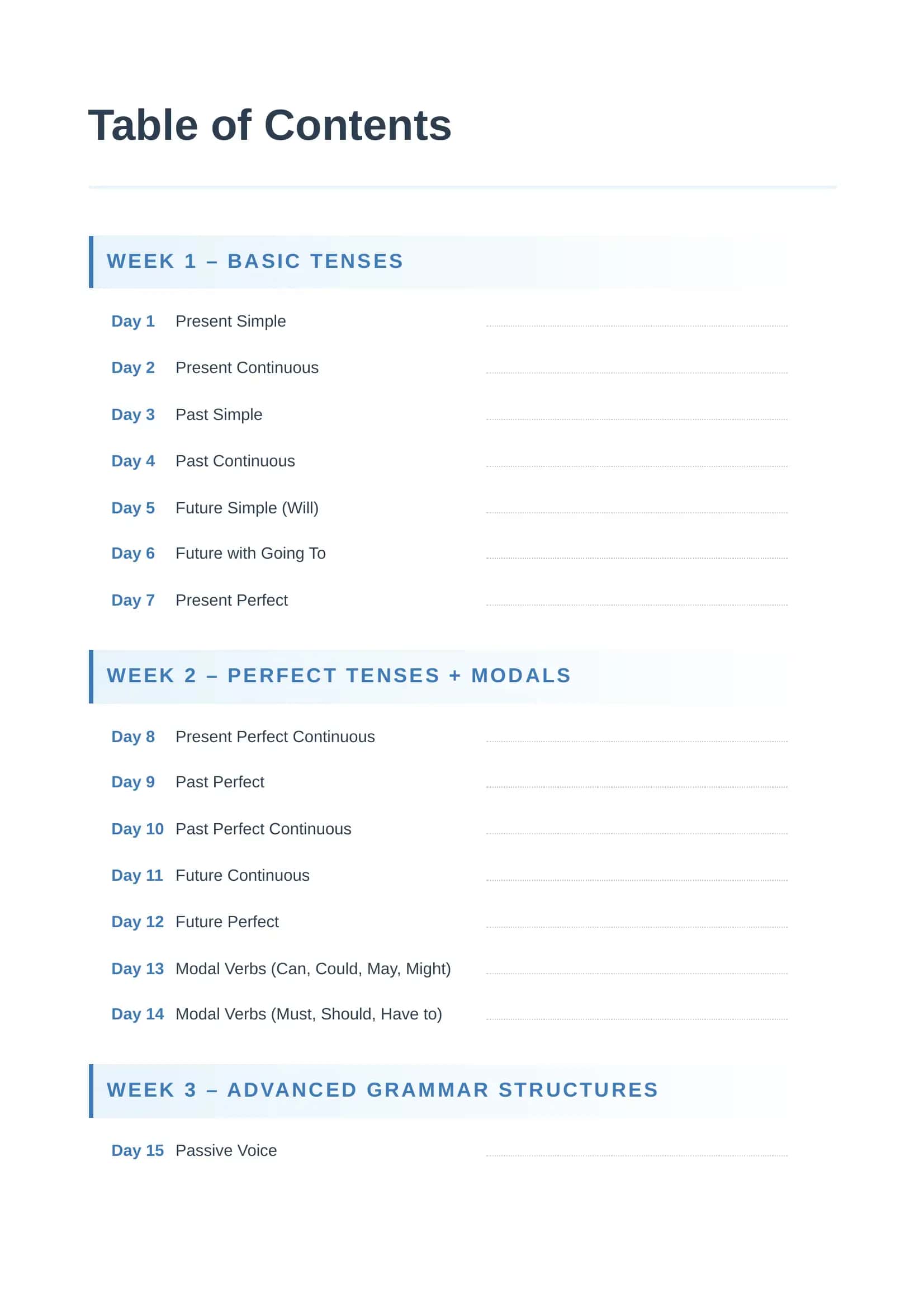 English Tenses in 21 Days – 21 Kunlik To‘liq Grammar Workbook (A1–B2) 2
