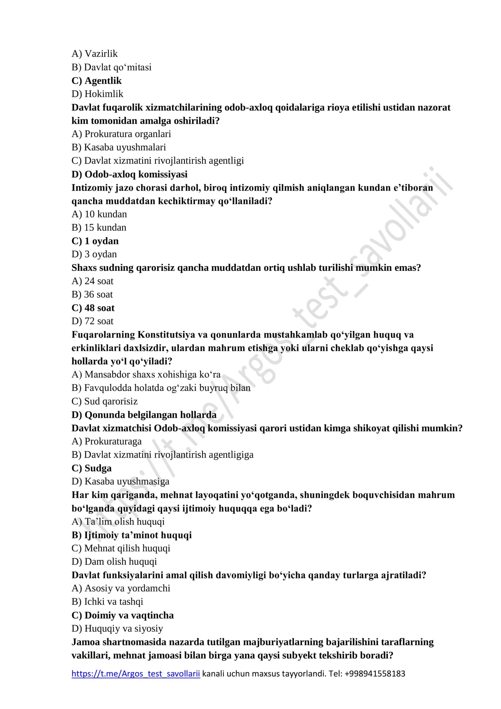 Milliy qonunchilik argos bazasidagi savollar 2