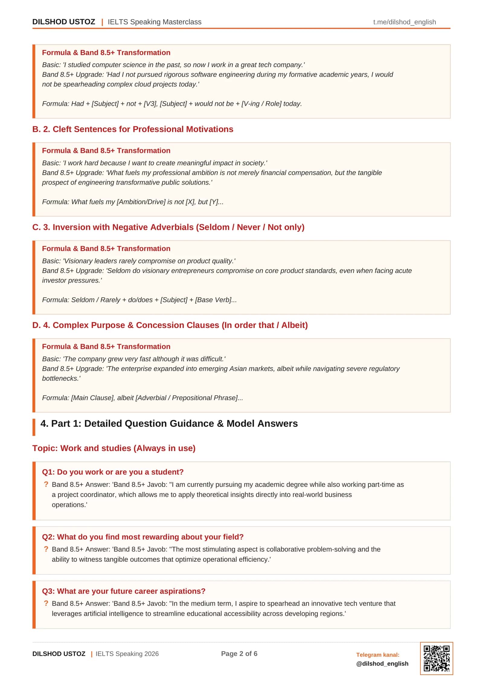 IELTS Speaking Masterclass lesson 5. 2
