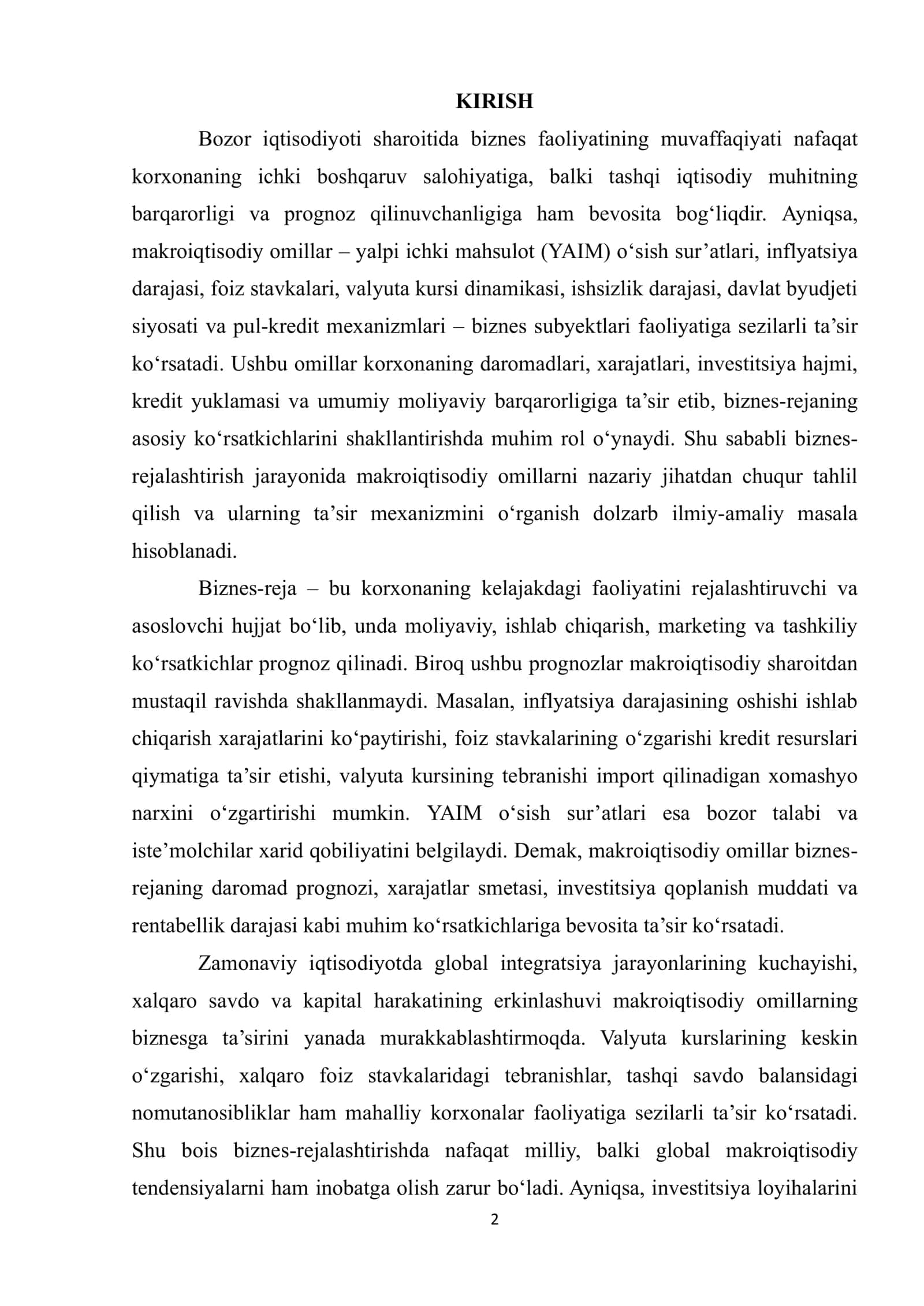 BIZNES-REJALASHTIRISHDA MAKROIQTISODIY OMILLARNING TA’SIRINI NAZARIY TAHLIL QILISH 2