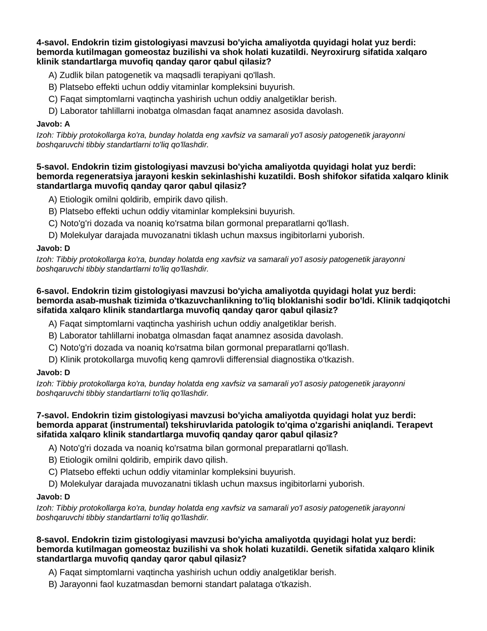 ENDOKRIN TIZIM GISTOLOGIYASI - 1-QISM 2