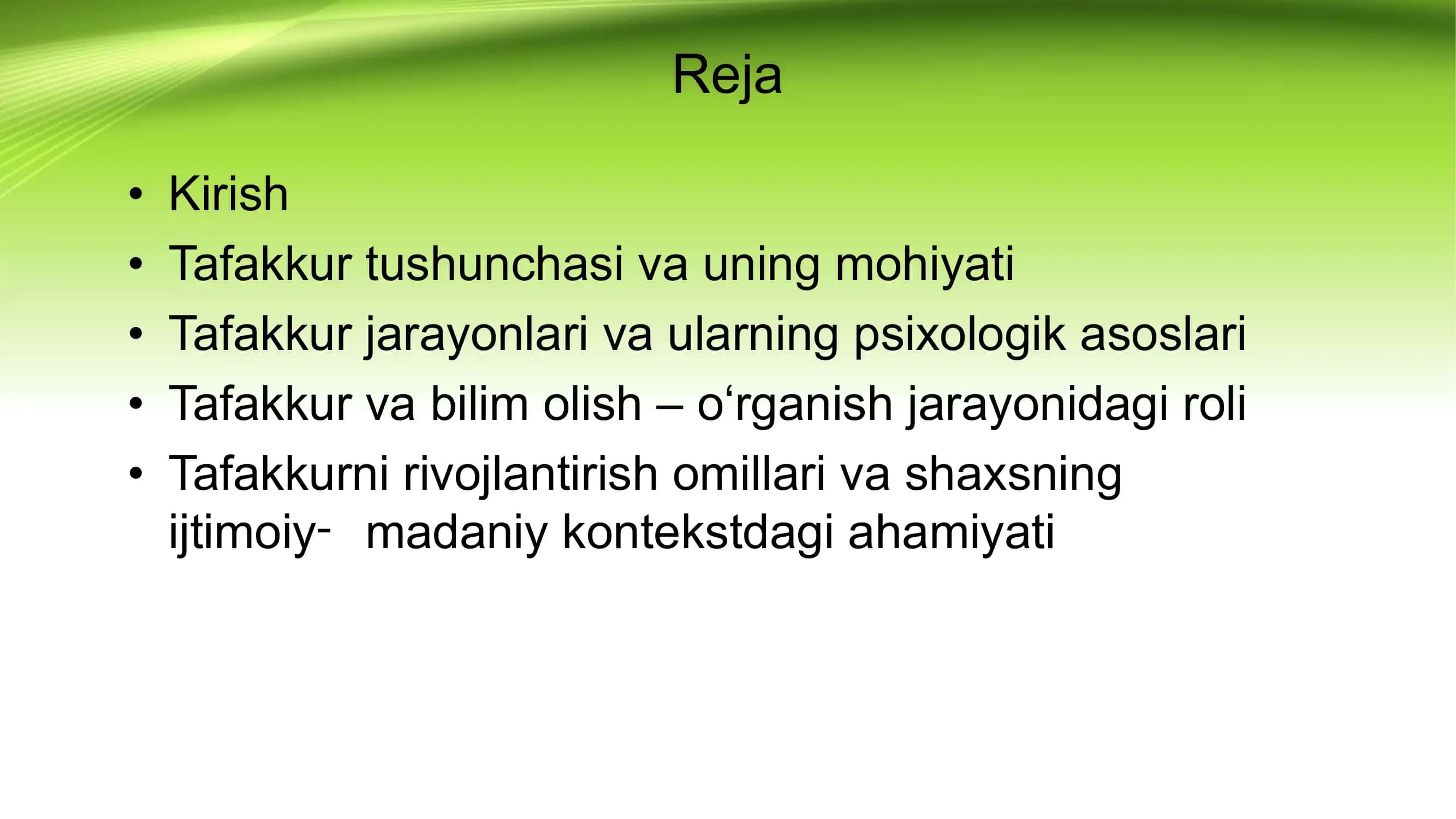 Tafakkur haqida 2