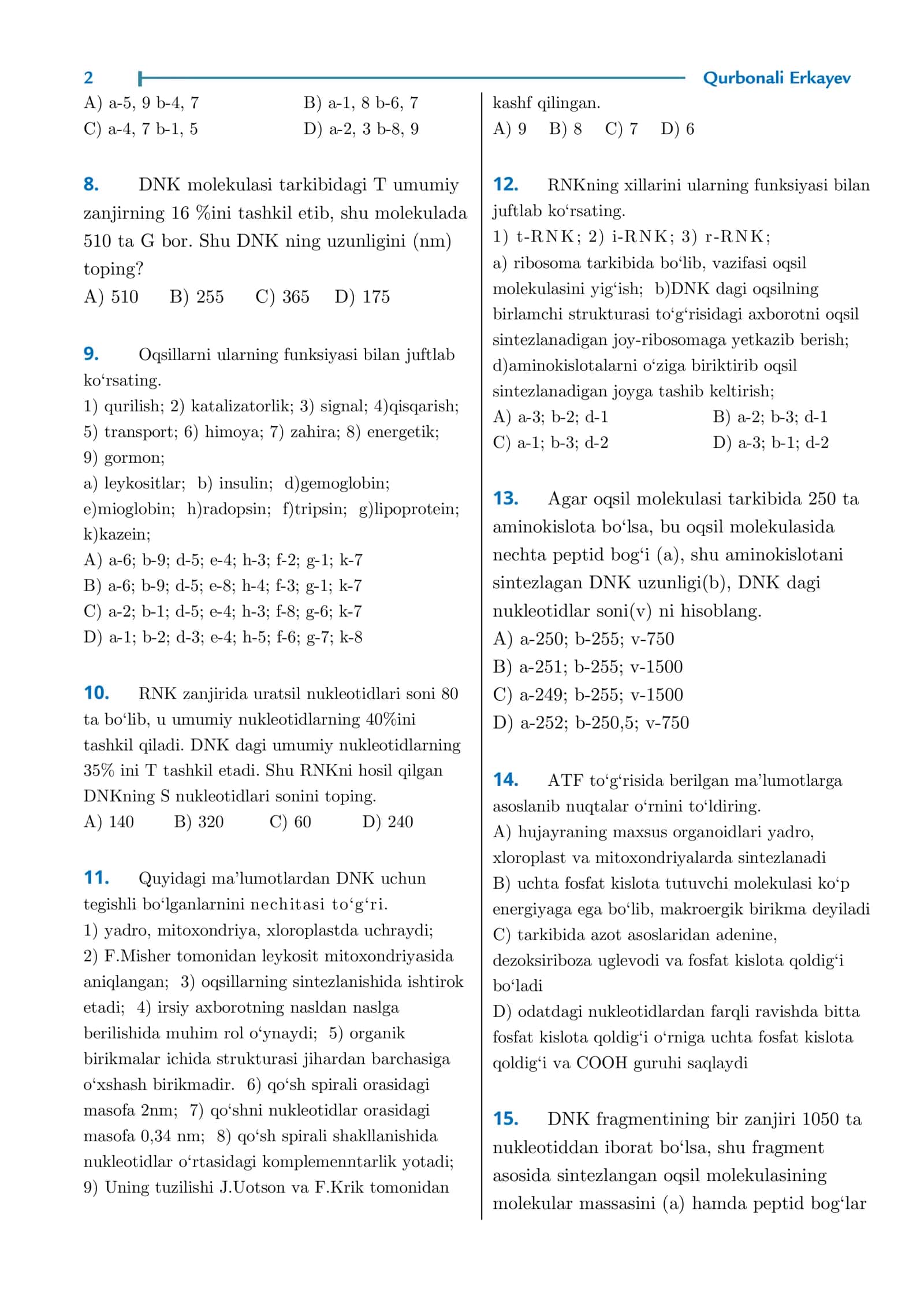 19 – Nazorat testi 2