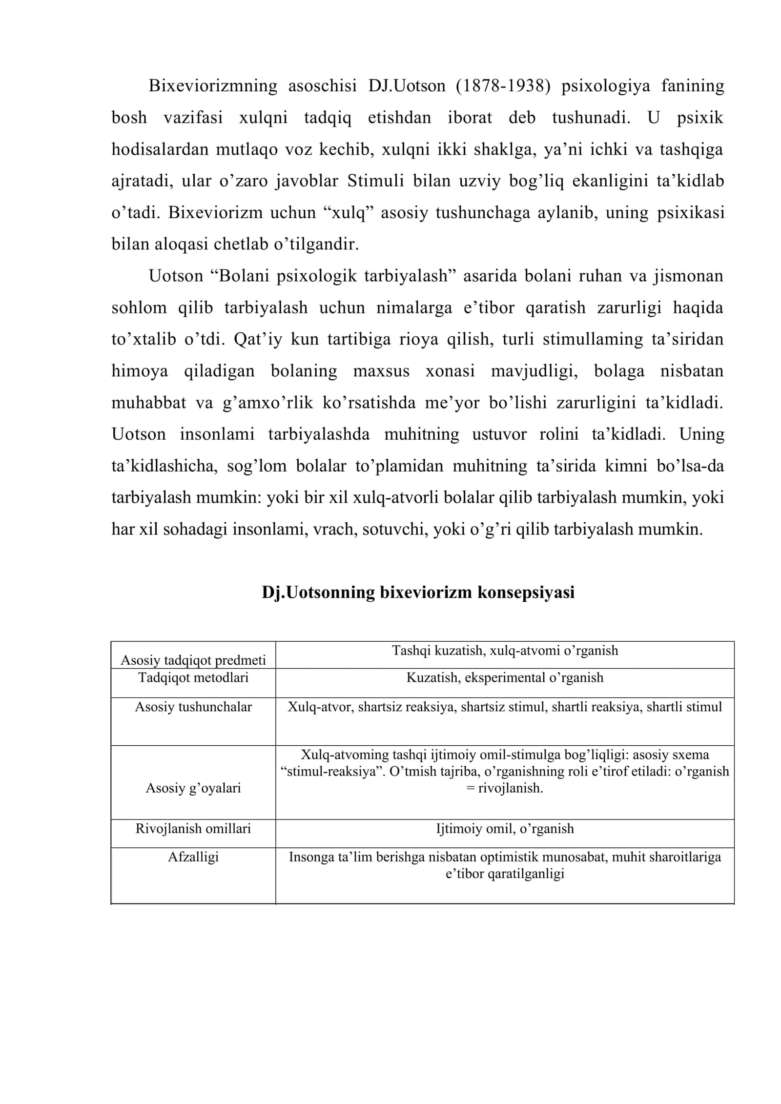 XX Asrlarda psixologiyaning rivojlanishi 2