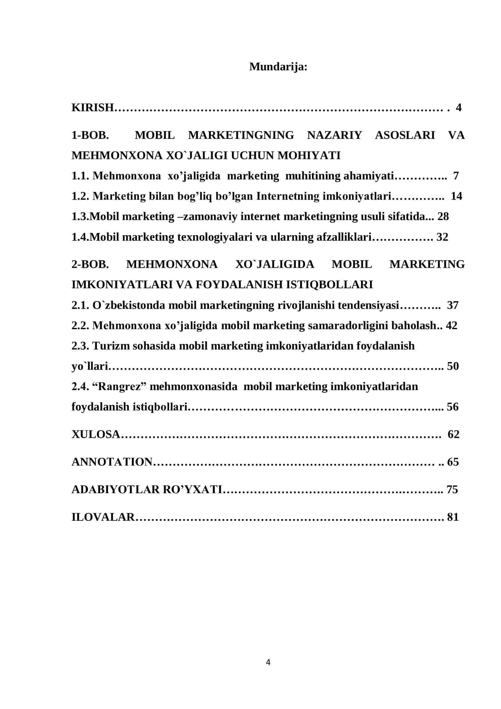 Mehmonxona xo’jaligida mobil marketing imkoniyatlari va foydalanish afzalliklari 2