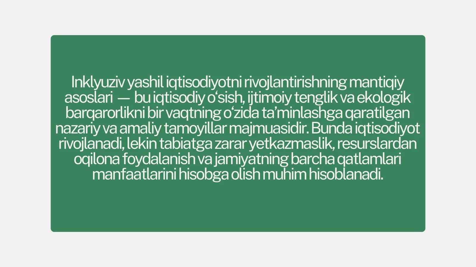 Inklyuziv yashil iqtisodiyotni rivojlantirishning mantiqiy asosolari 2